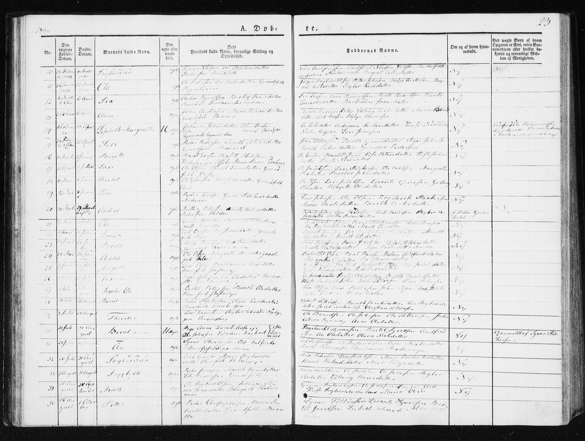 Ministerialprotokoller, klokkerbøker og fødselsregistre - Nord-Trøndelag, SAT/A-1458/749/L0470: Parish register (official) no. 749A04, 1834-1853, p. 23