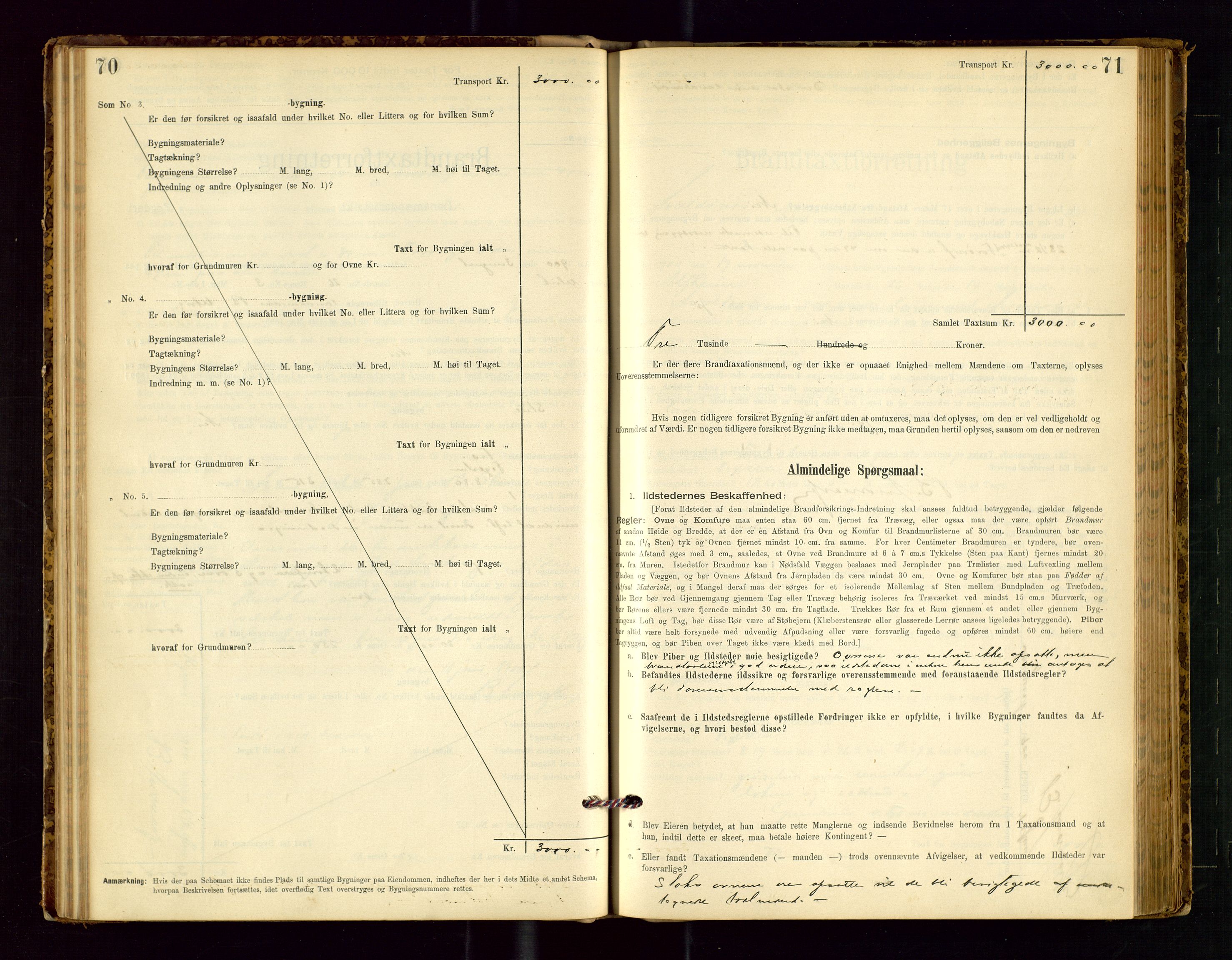 Avaldsnes lensmannskontor, SAST/A-100286/Gob/L0001: "Brandtaxationsprotokol for Avaldsnes Lensmandsdistrikt Ryfylke Fogderi", 1894-1925, p. 70-71