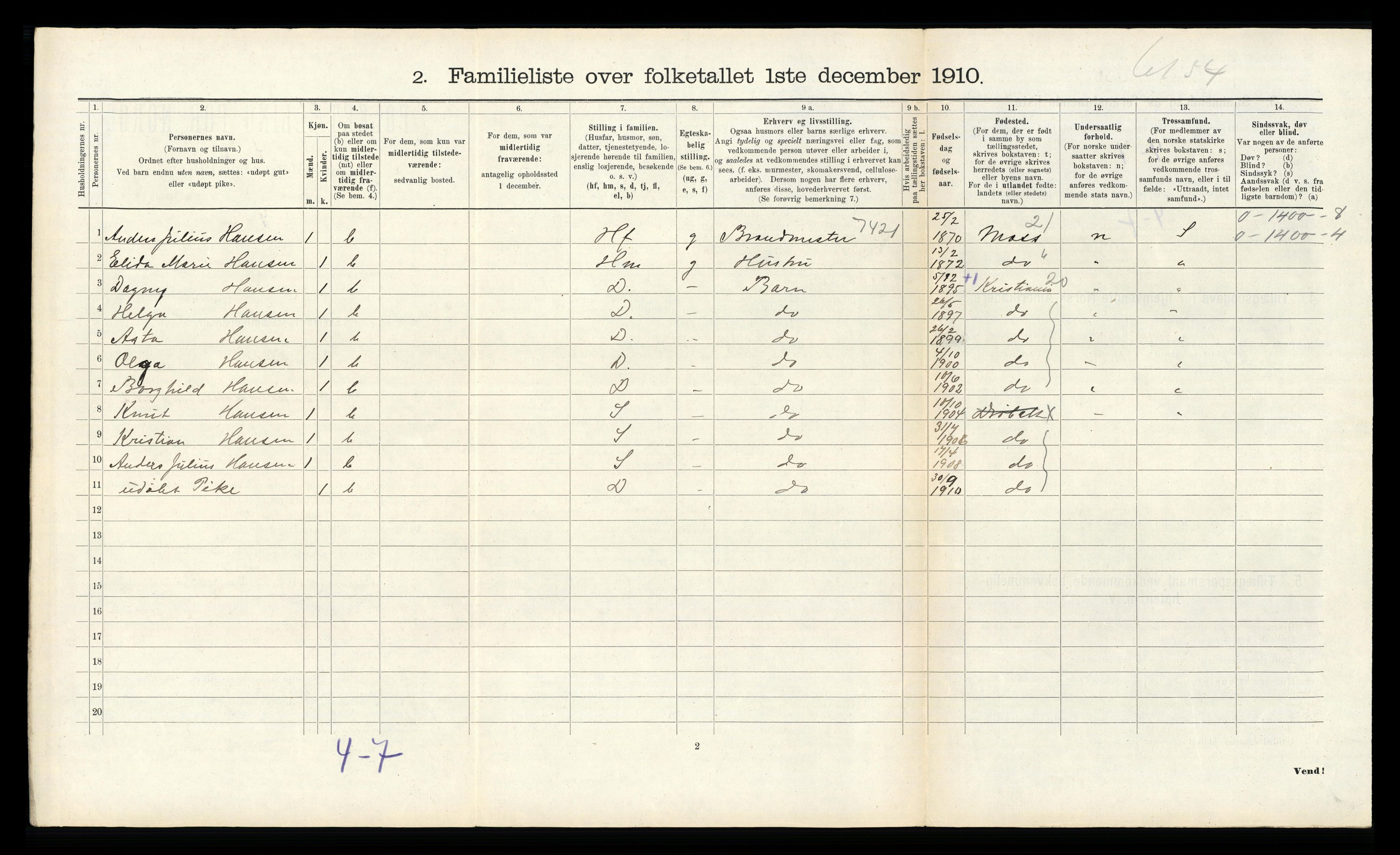 RA, 1910 census for Drøbak, 1910, p. 501