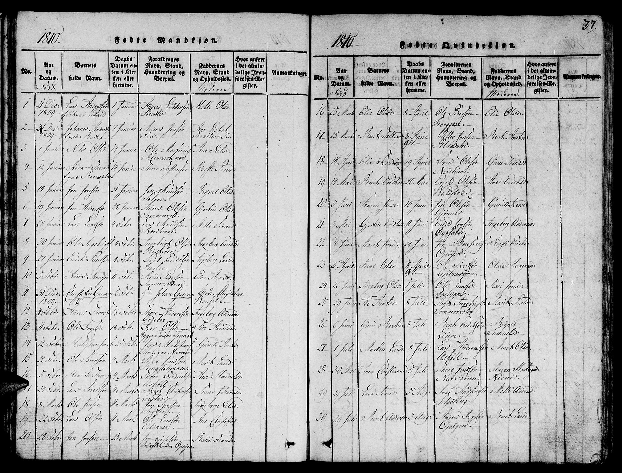 Ministerialprotokoller, klokkerbøker og fødselsregistre - Sør-Trøndelag, SAT/A-1456/668/L0803: Parish register (official) no. 668A03, 1800-1826, p. 37
