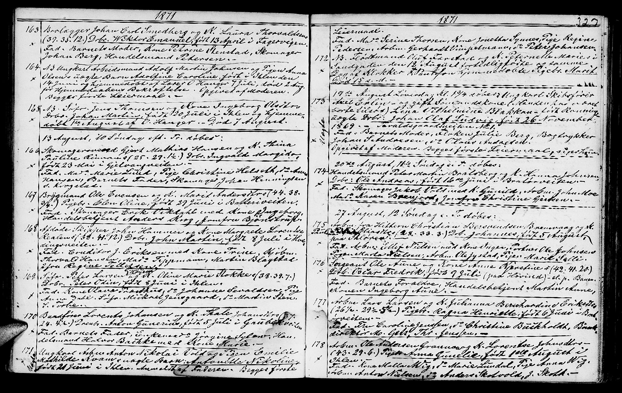 Ministerialprotokoller, klokkerbøker og fødselsregistre - Sør-Trøndelag, SAT/A-1456/602/L0140: Parish register (copy) no. 602C08, 1864-1872, p. 326-327