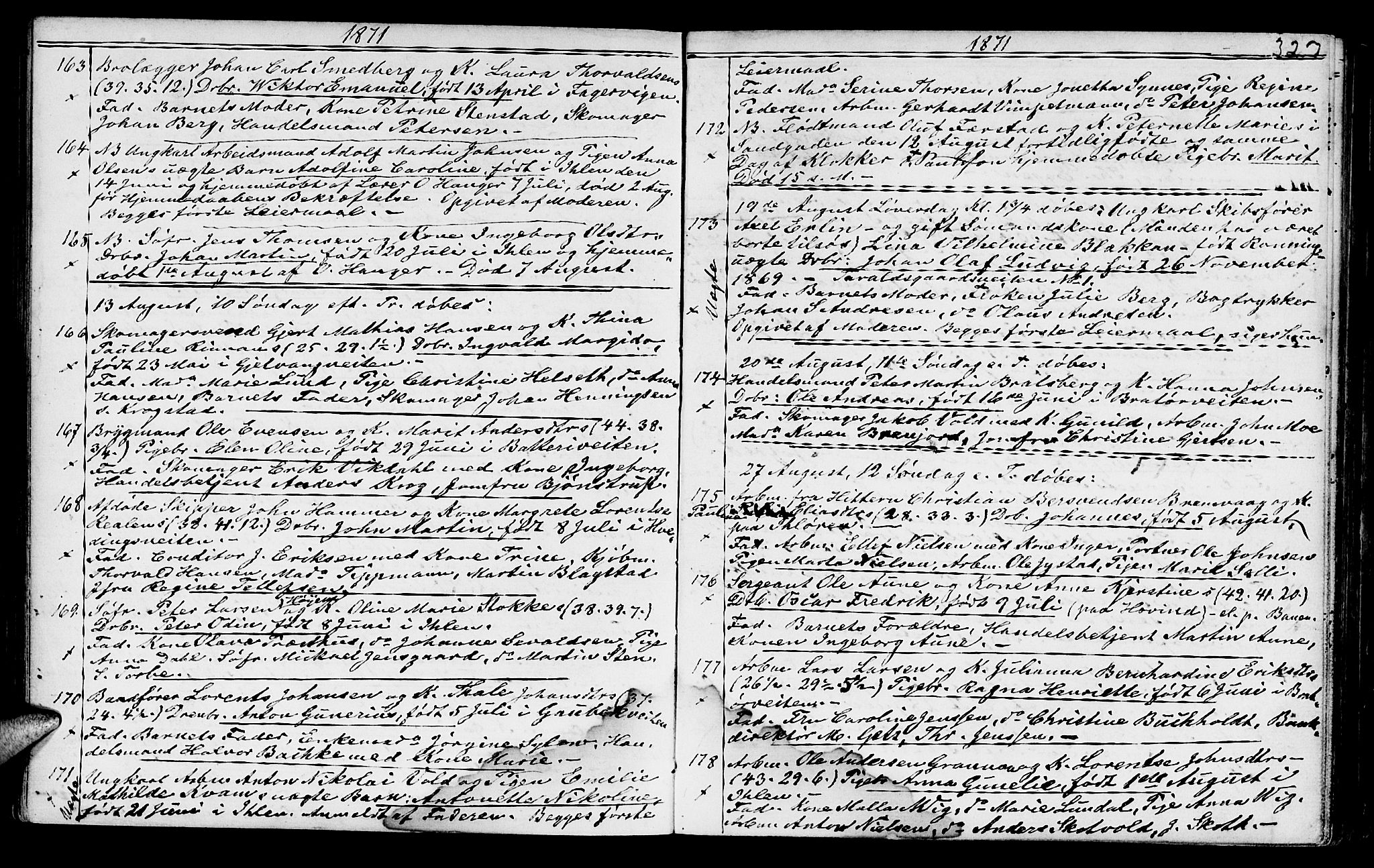 Ministerialprotokoller, klokkerbøker og fødselsregistre - Sør-Trøndelag, AV/SAT-A-1456/602/L0140: Parish register (copy) no. 602C08, 1864-1872, p. 326-327