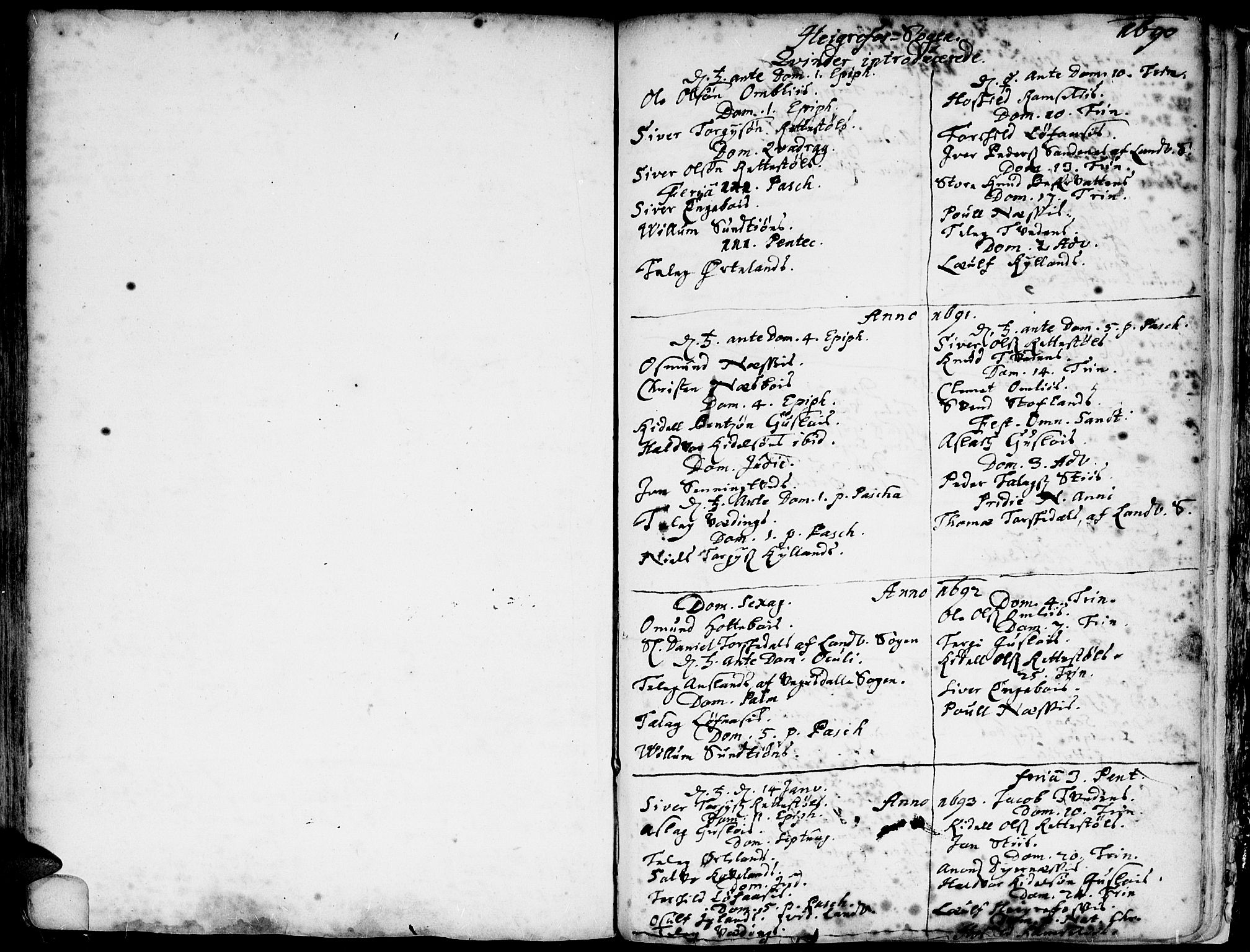 Hommedal sokneprestkontor, SAK/1111-0023/F/Fa/Fab/L0001: Parish register (official) no. A 1 /3, 1690-1738