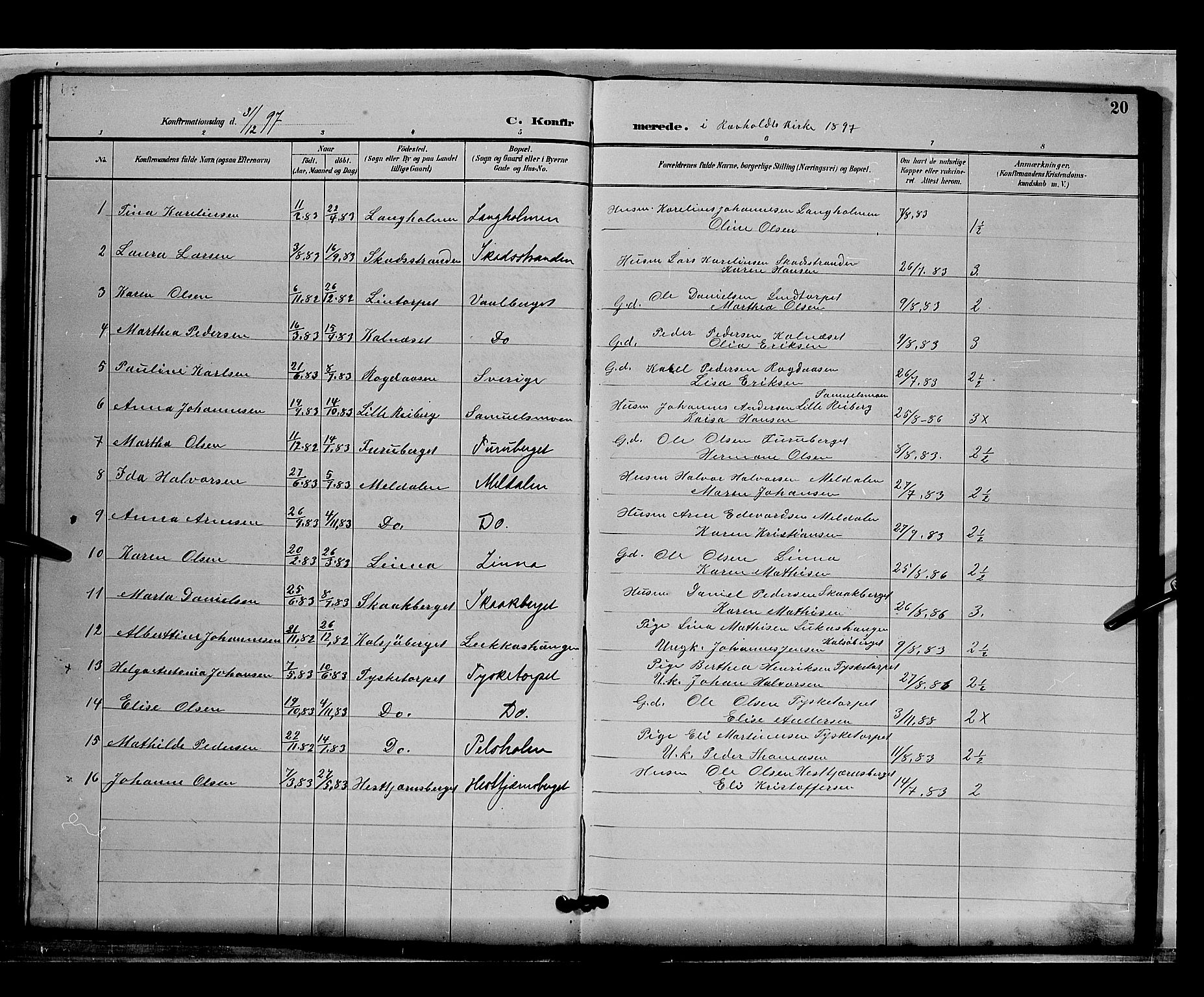 Grue prestekontor, SAH/PREST-036/H/Ha/Hab/L0004: Parish register (copy) no. 4, 1895-1901, p. 20