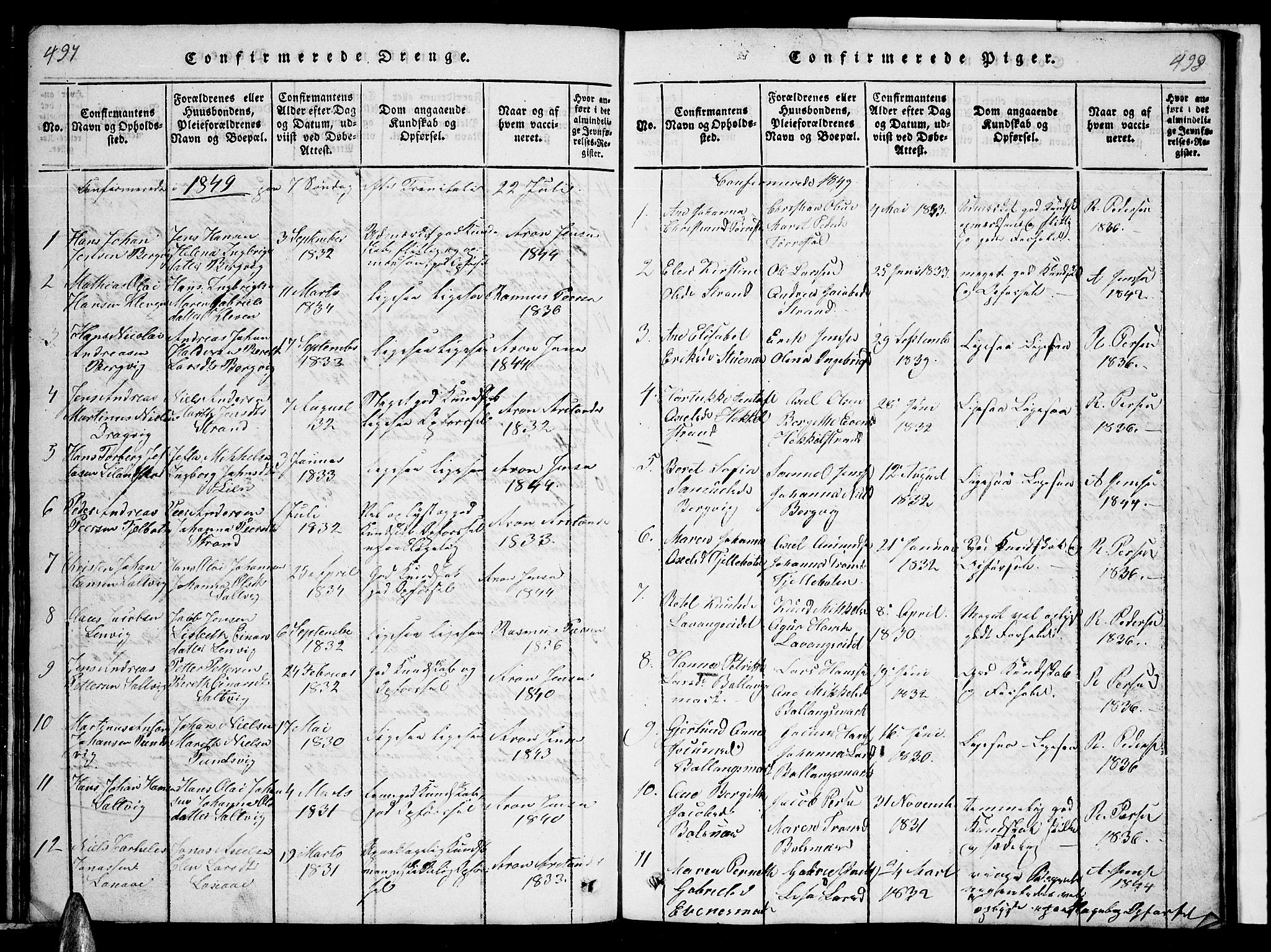 Ministerialprotokoller, klokkerbøker og fødselsregistre - Nordland, AV/SAT-A-1459/863/L0911: Parish register (copy) no. 863C01, 1821-1858, p. 497-498