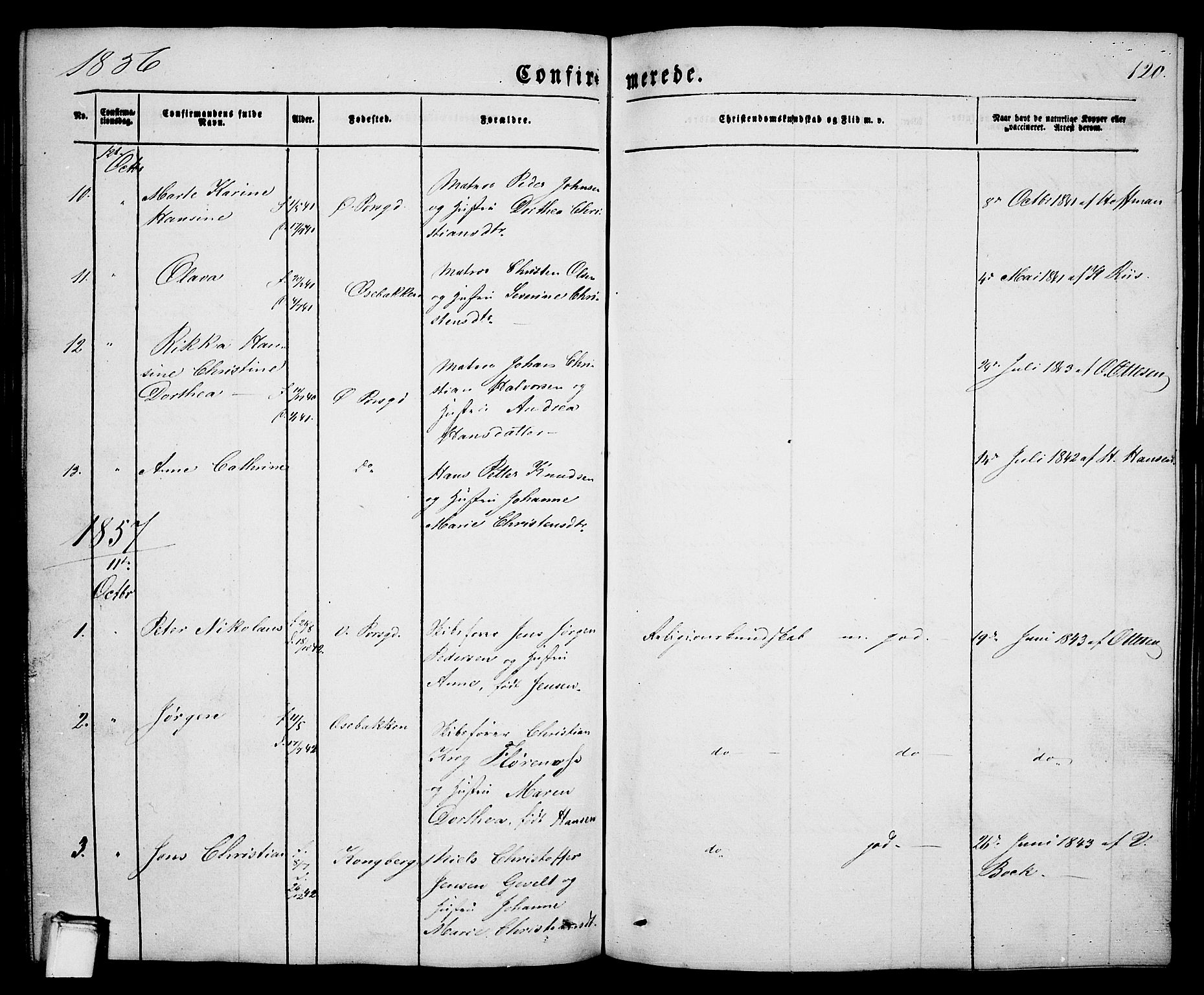 Porsgrunn kirkebøker , SAKO/A-104/G/Ga/L0002: Parish register (copy) no. I 2, 1847-1877, p. 120