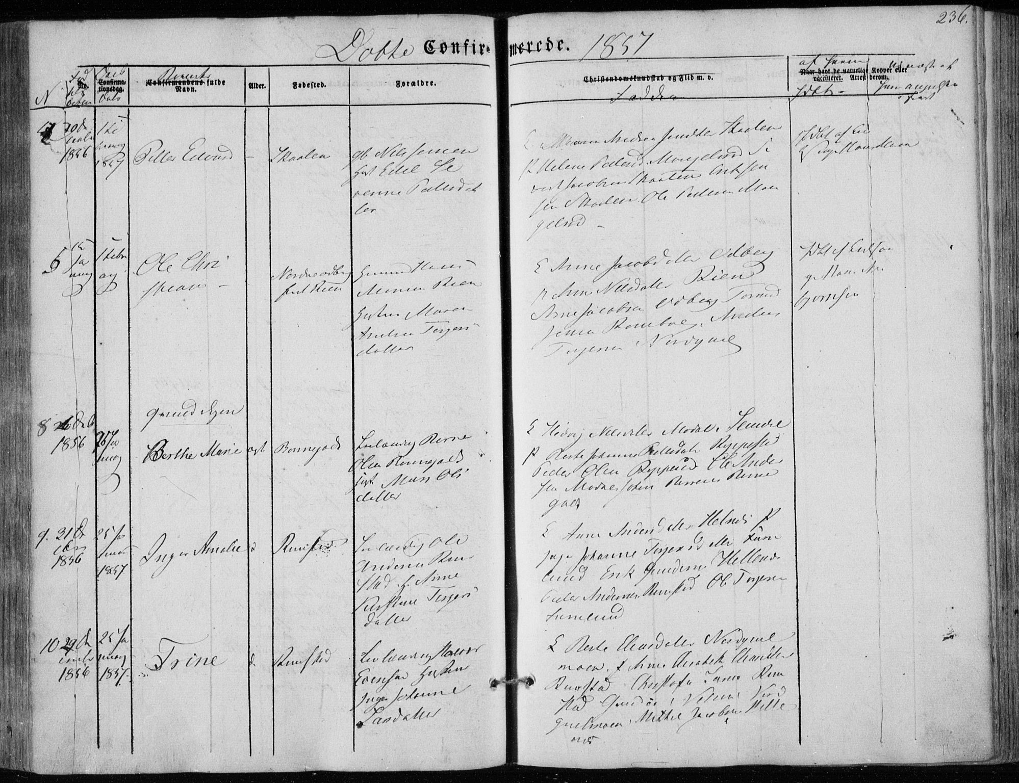 Hedrum kirkebøker, AV/SAKO-A-344/F/Fa/L0006: Parish register (official) no. I 6, 1849-1857, p. 236