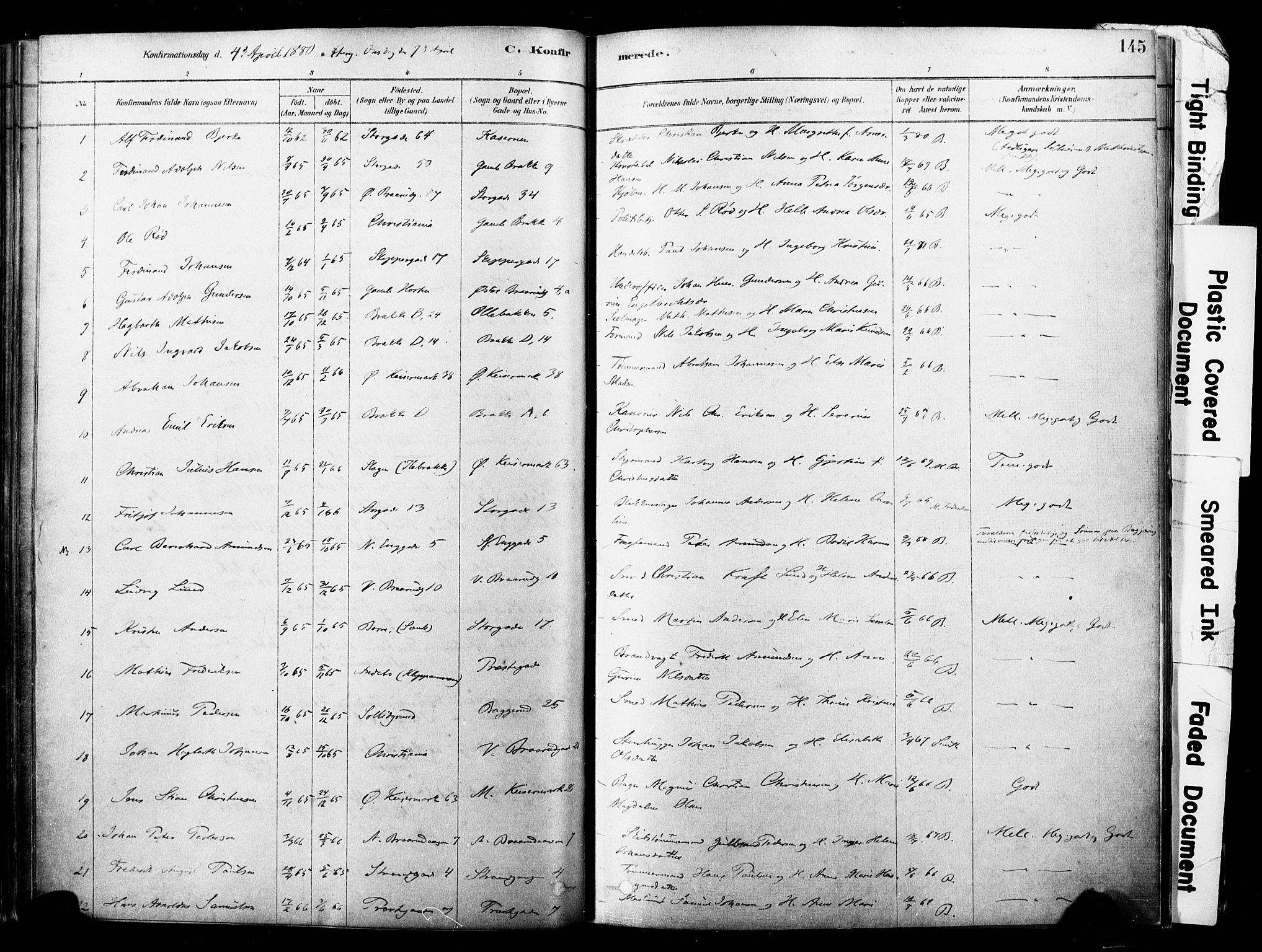 Horten kirkebøker, AV/SAKO-A-348/F/Fa/L0003: Parish register (official) no. 3, 1878-1887, p. 145