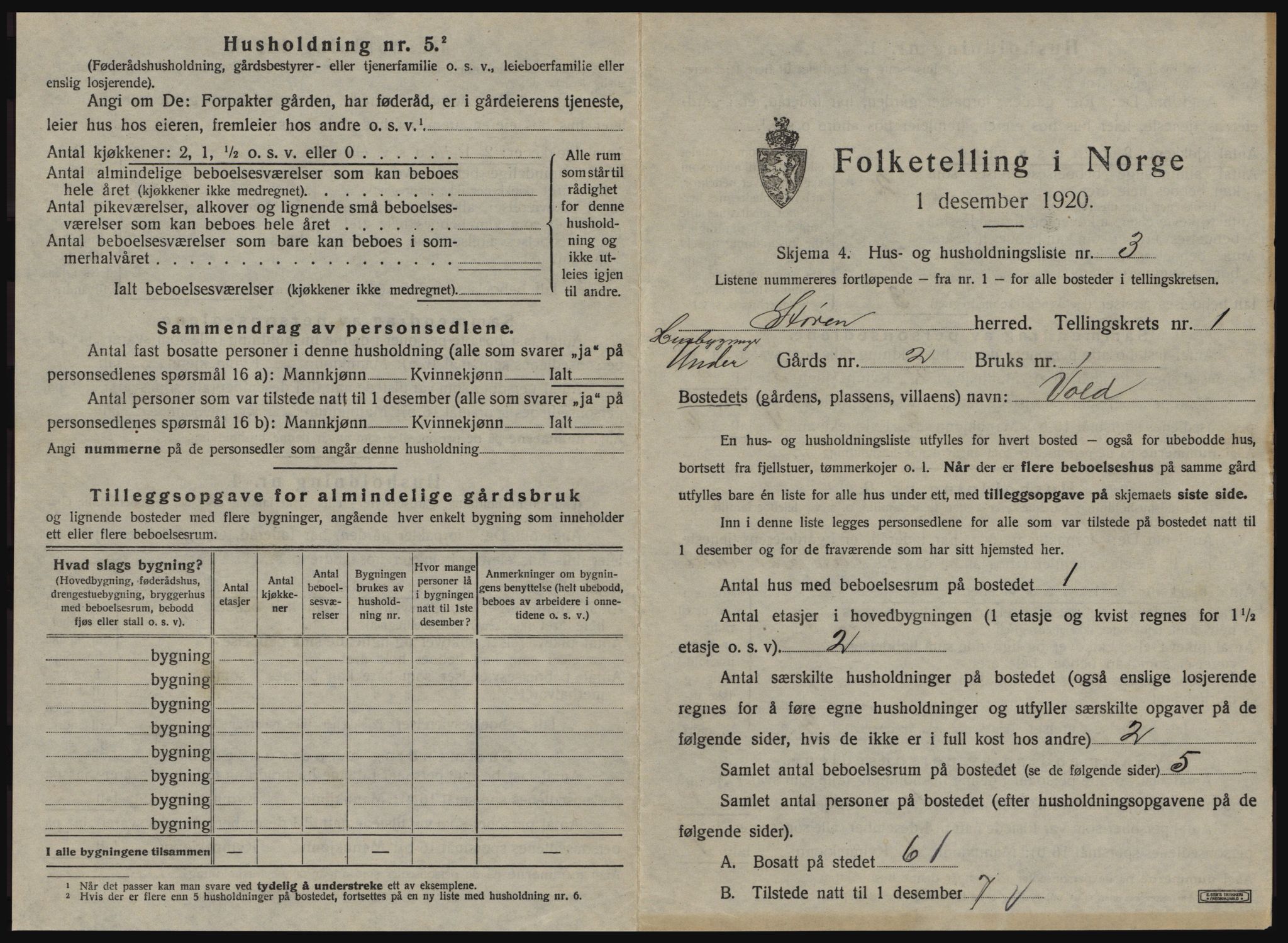 SAT, 1920 census for Støren, 1920, p. 34