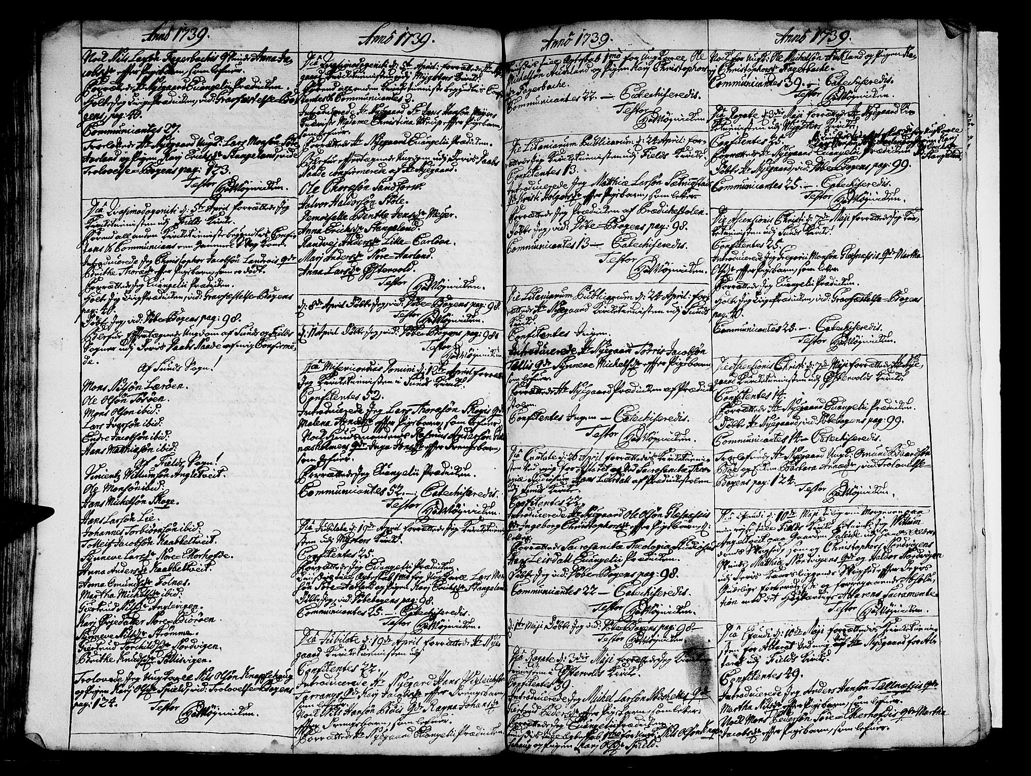 Sund sokneprestembete, AV/SAB-A-99930: Parish register (official) no. A 1, 1729-1740