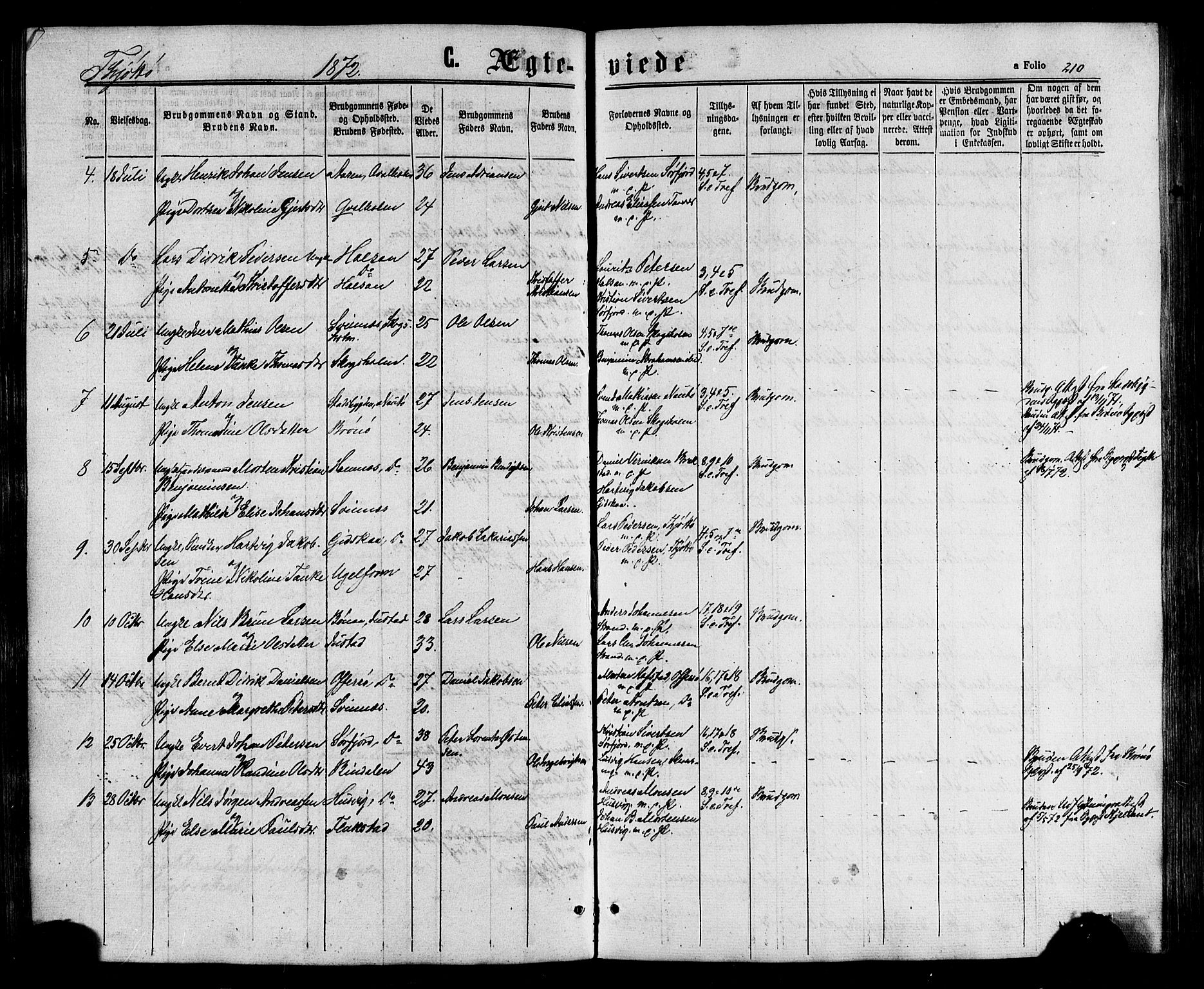 Ministerialprotokoller, klokkerbøker og fødselsregistre - Nordland, AV/SAT-A-1459/817/L0262: Parish register (official) no. 817A03/ 1, 1862-1877, p. 210