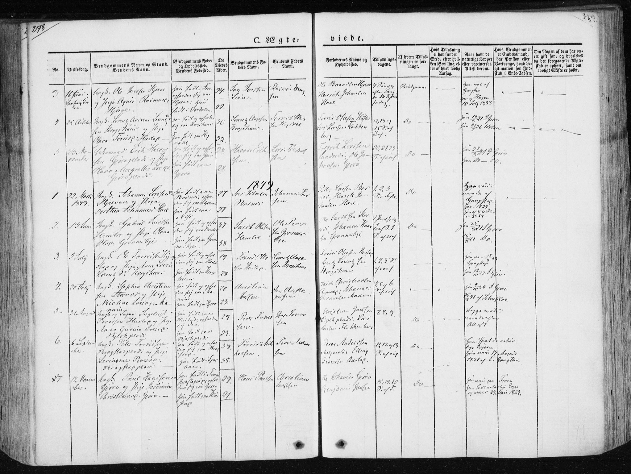 Ministerialprotokoller, klokkerbøker og fødselsregistre - Nord-Trøndelag, SAT/A-1458/730/L0280: Parish register (official) no. 730A07 /3, 1840-1854, p. 278