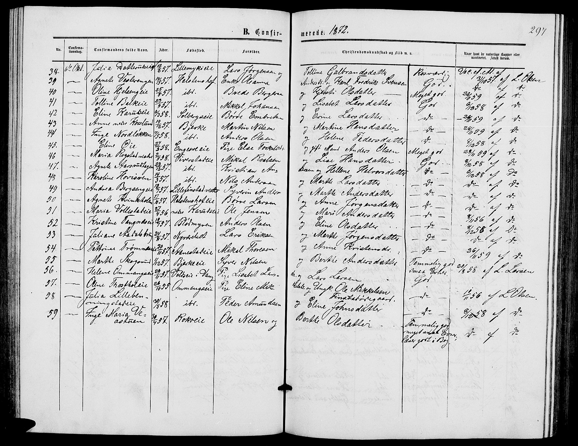 Løten prestekontor, SAH/PREST-022/L/La/L0004: Parish register (copy) no. 4, 1863-1877, p. 297