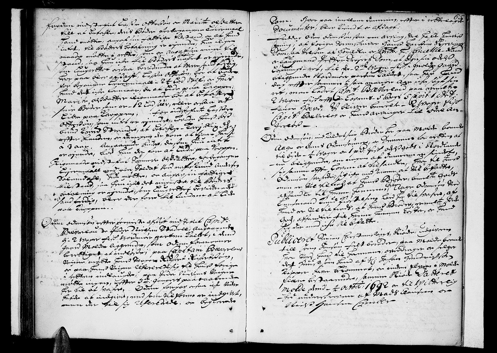 Romsdal sorenskriveri, SAT/A-4149/1/1/1A/L0002: Tingbok, 1690-1693, p. 64b-65a