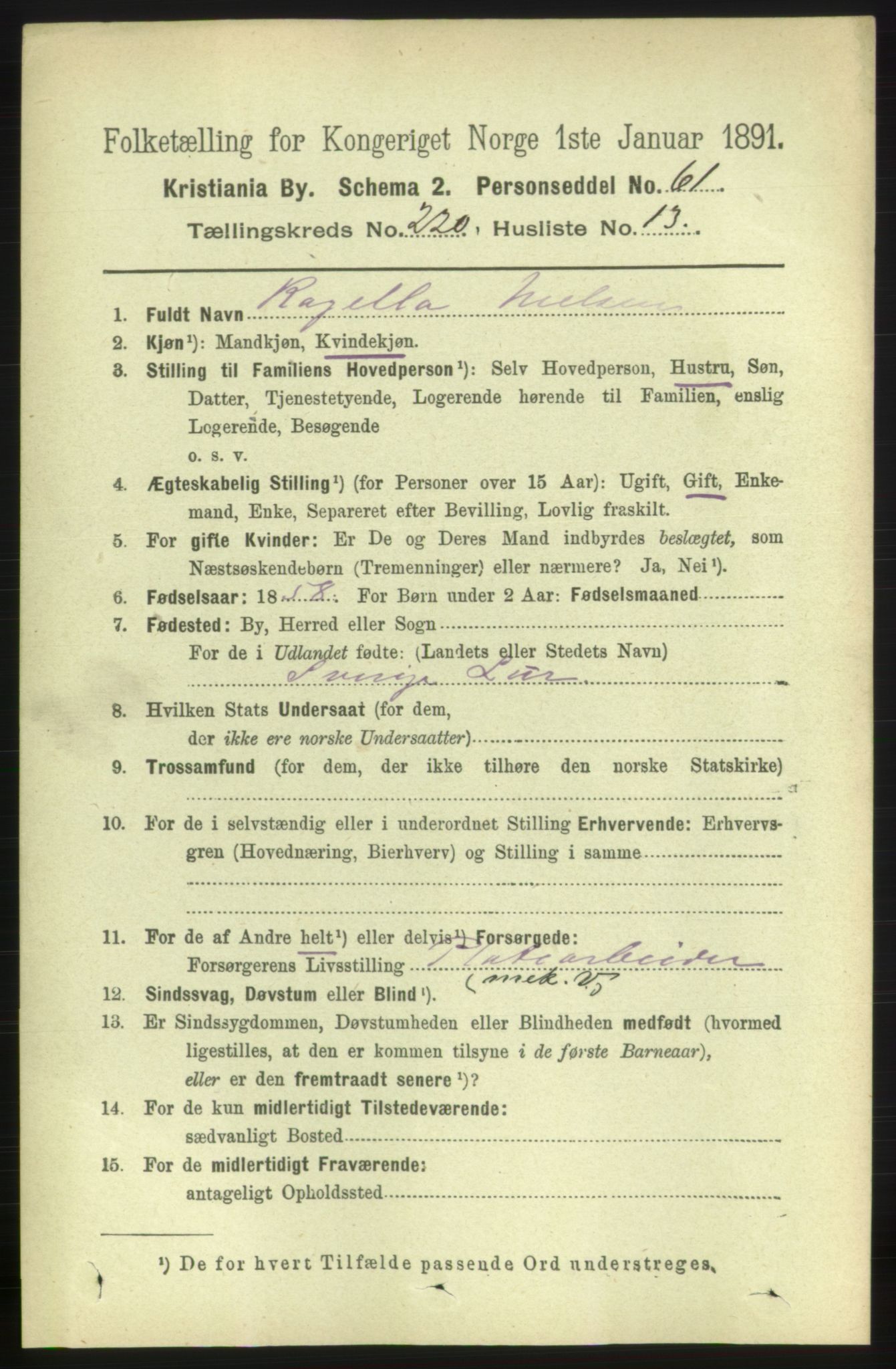 RA, 1891 census for 0301 Kristiania, 1891, p. 131256