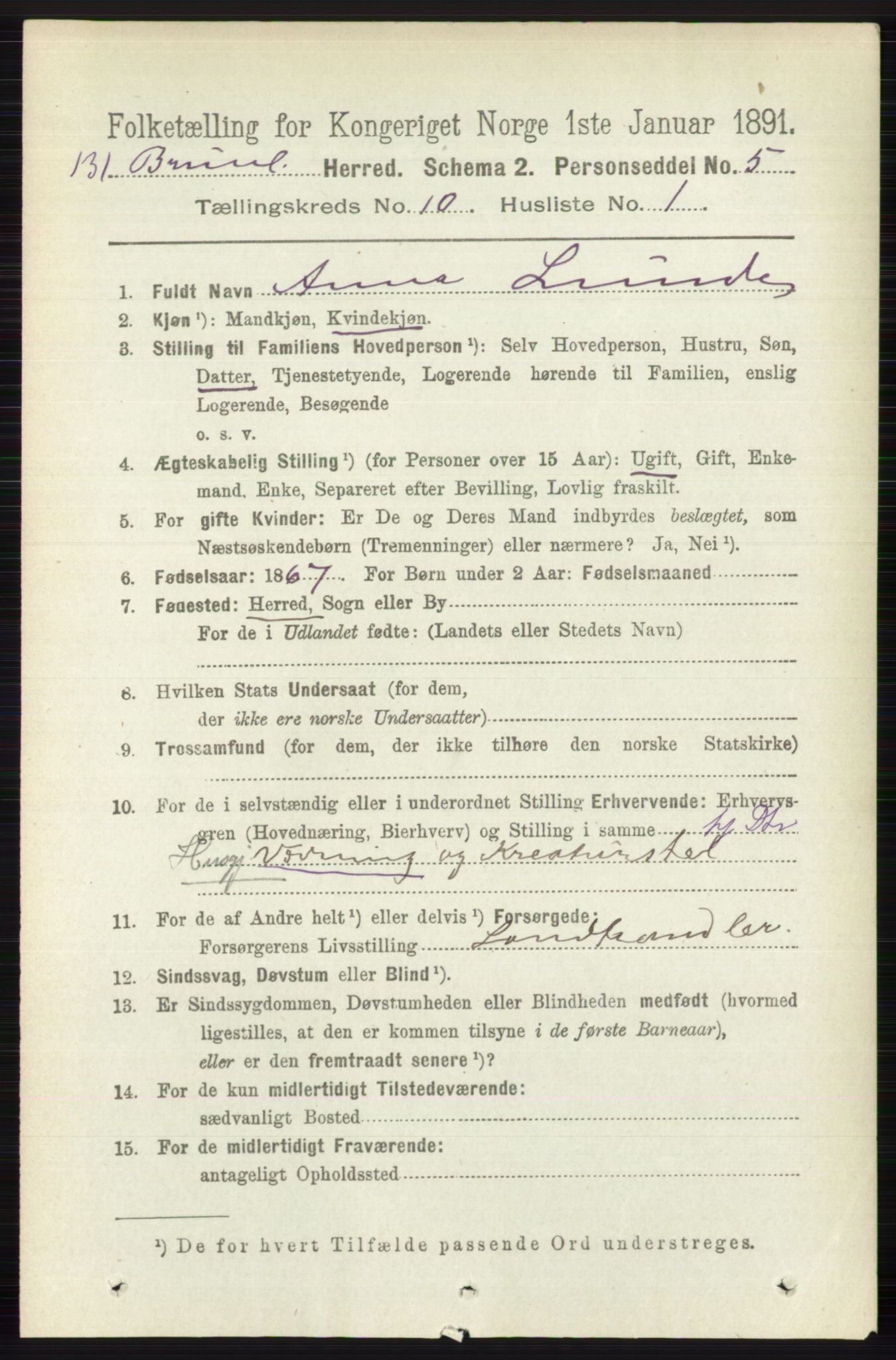 RA, 1891 census for 0726 Brunlanes, 1891, p. 4797