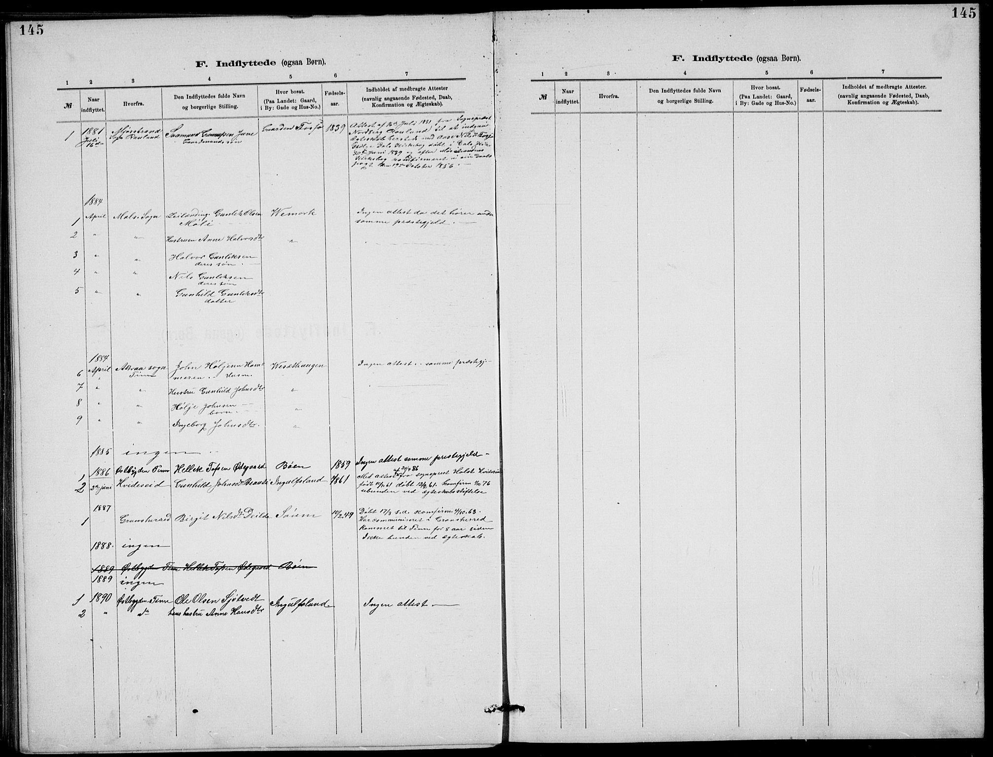 Rjukan kirkebøker, SAKO/A-294/G/Ga/L0001: Parish register (copy) no. 1, 1880-1914, p. 145