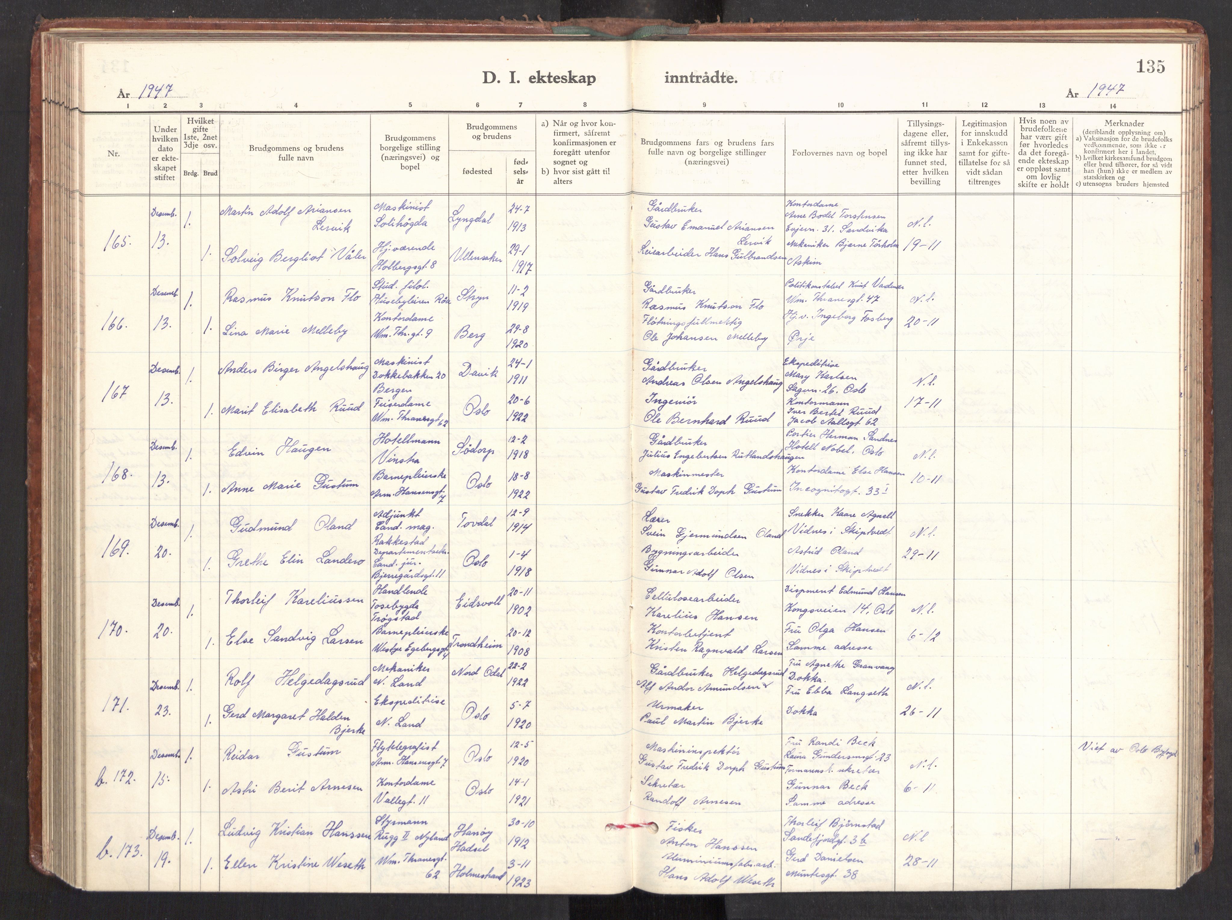 Gamle Aker prestekontor Kirkebøker, AV/SAO-A-10617a/F/L0022: Parish register (official) no. 22, 1941-1952, p. 135