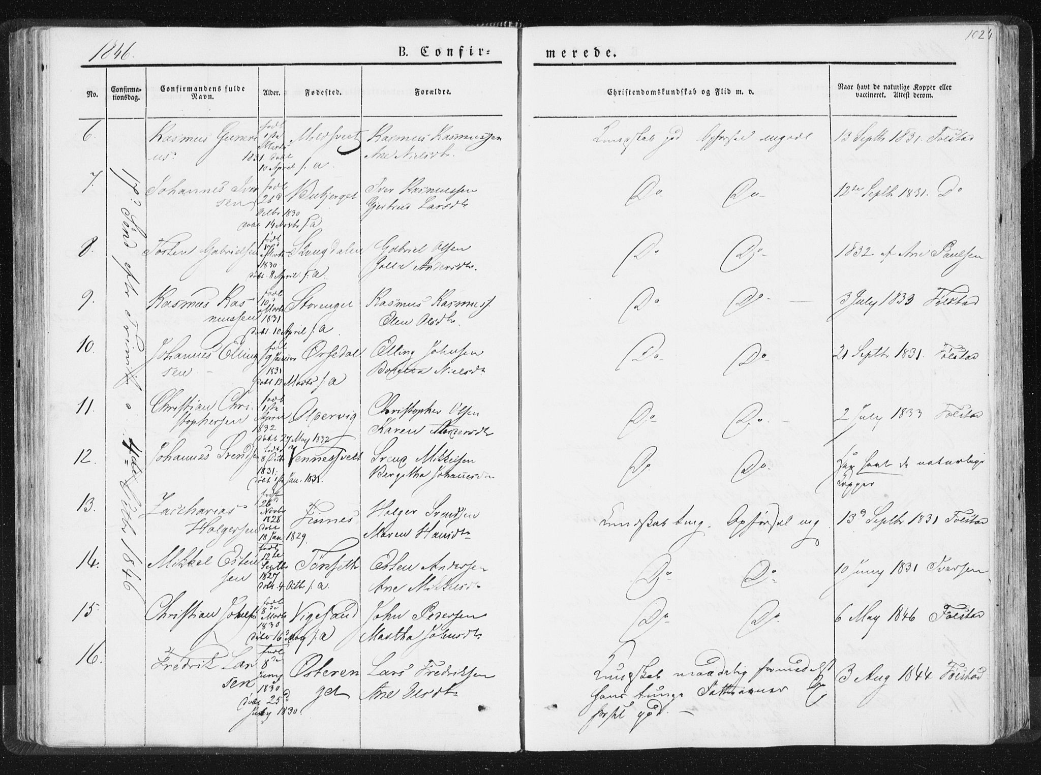 Ministerialprotokoller, klokkerbøker og fødselsregistre - Nord-Trøndelag, SAT/A-1458/744/L0418: Parish register (official) no. 744A02, 1843-1866, p. 102