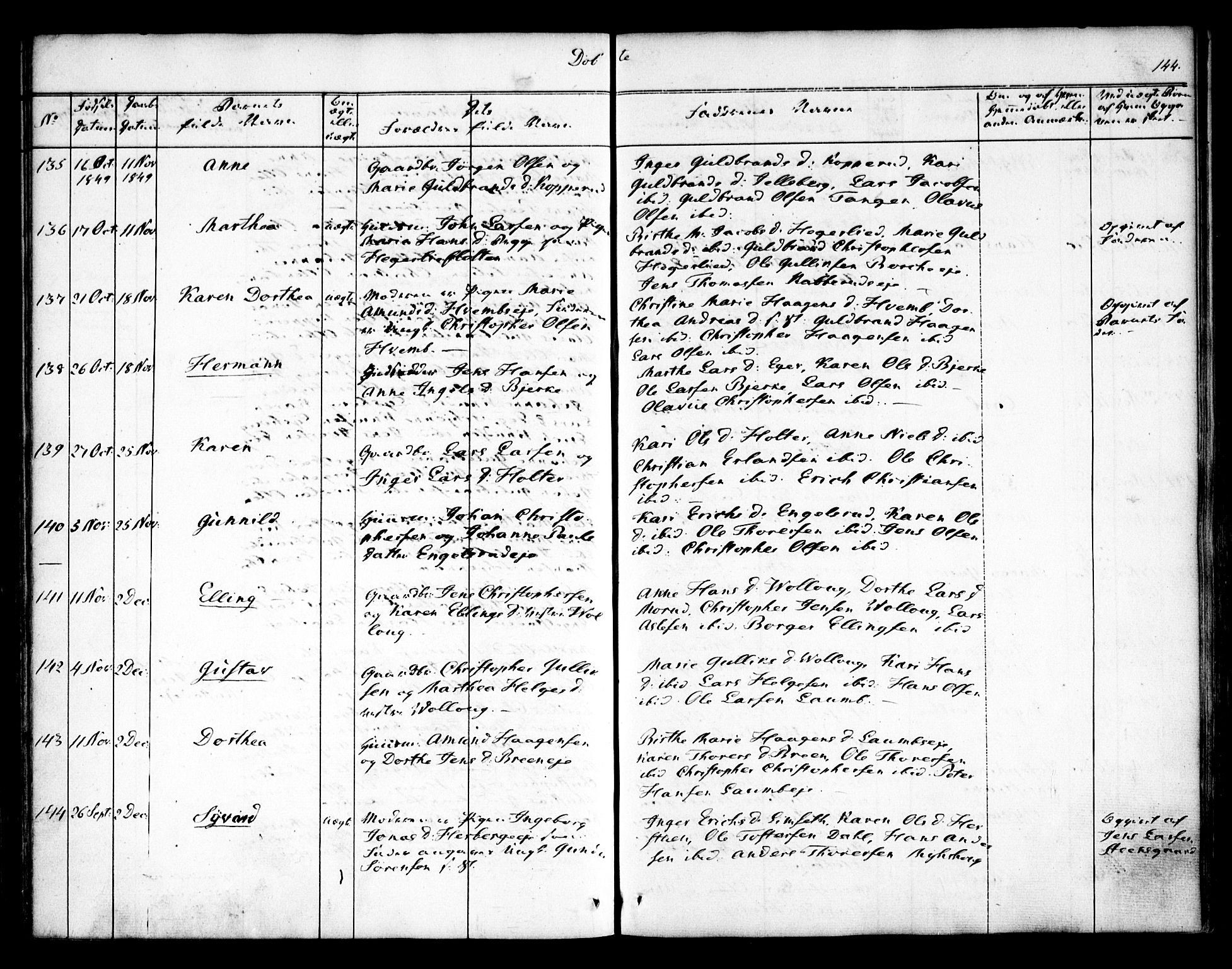 Nannestad prestekontor Kirkebøker, AV/SAO-A-10414a/F/Fa/L0010: Parish register (official) no. I 10, 1840-1850, p. 144