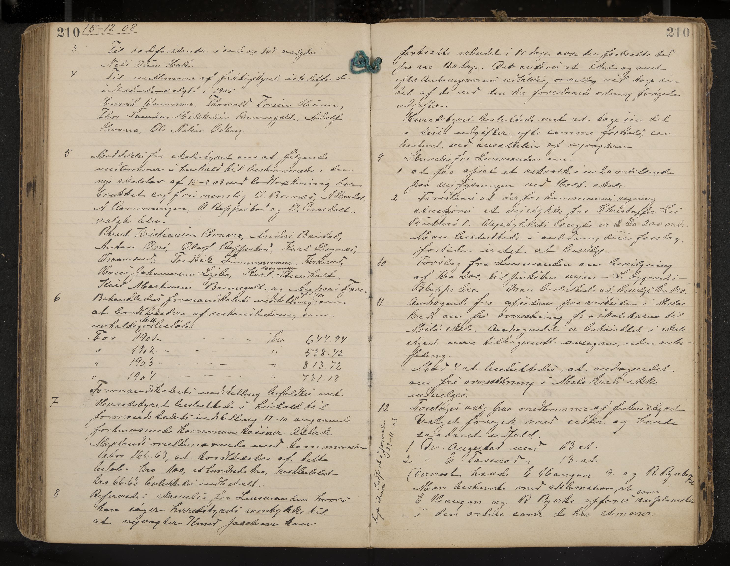 Hedrum formannskap og sentraladministrasjon, IKAK/0727021/A/Aa/L0005: Møtebok, 1899-1911, p. 210