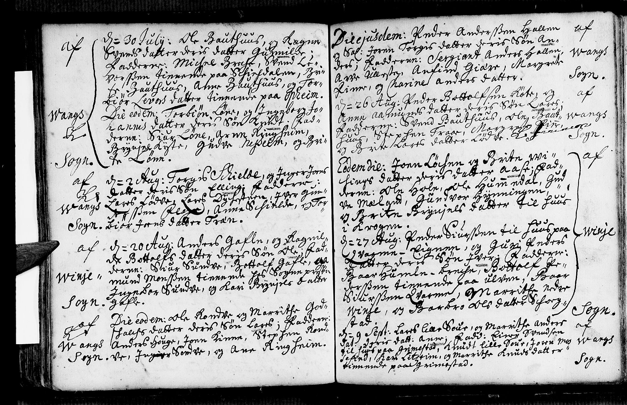 Voss sokneprestembete, AV/SAB-A-79001/H/Haa: Parish register (official) no. A 1, 1711-1721