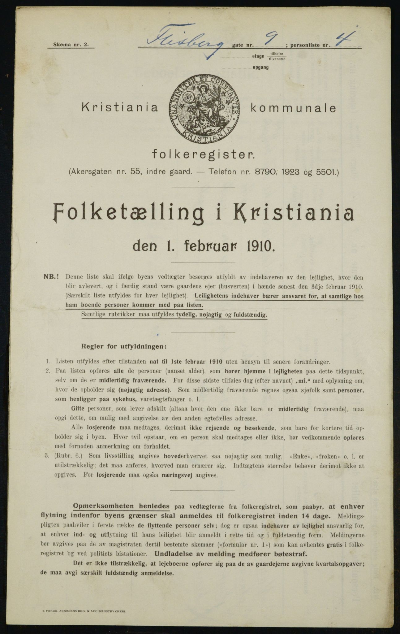 OBA, Municipal Census 1910 for Kristiania, 1910, p. 23195