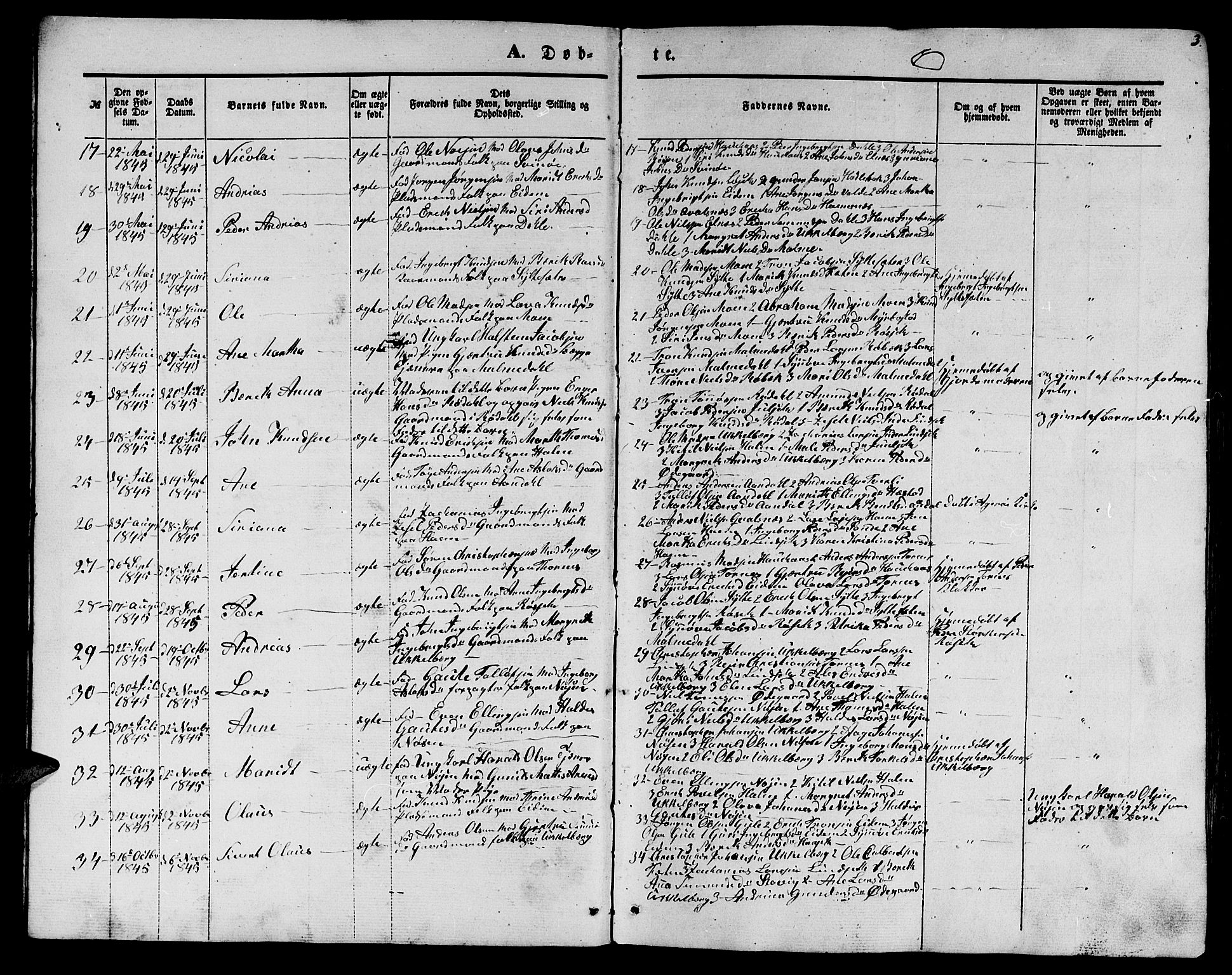Ministerialprotokoller, klokkerbøker og fødselsregistre - Møre og Romsdal, SAT/A-1454/565/L0753: Parish register (copy) no. 565C02, 1845-1870, p. 3