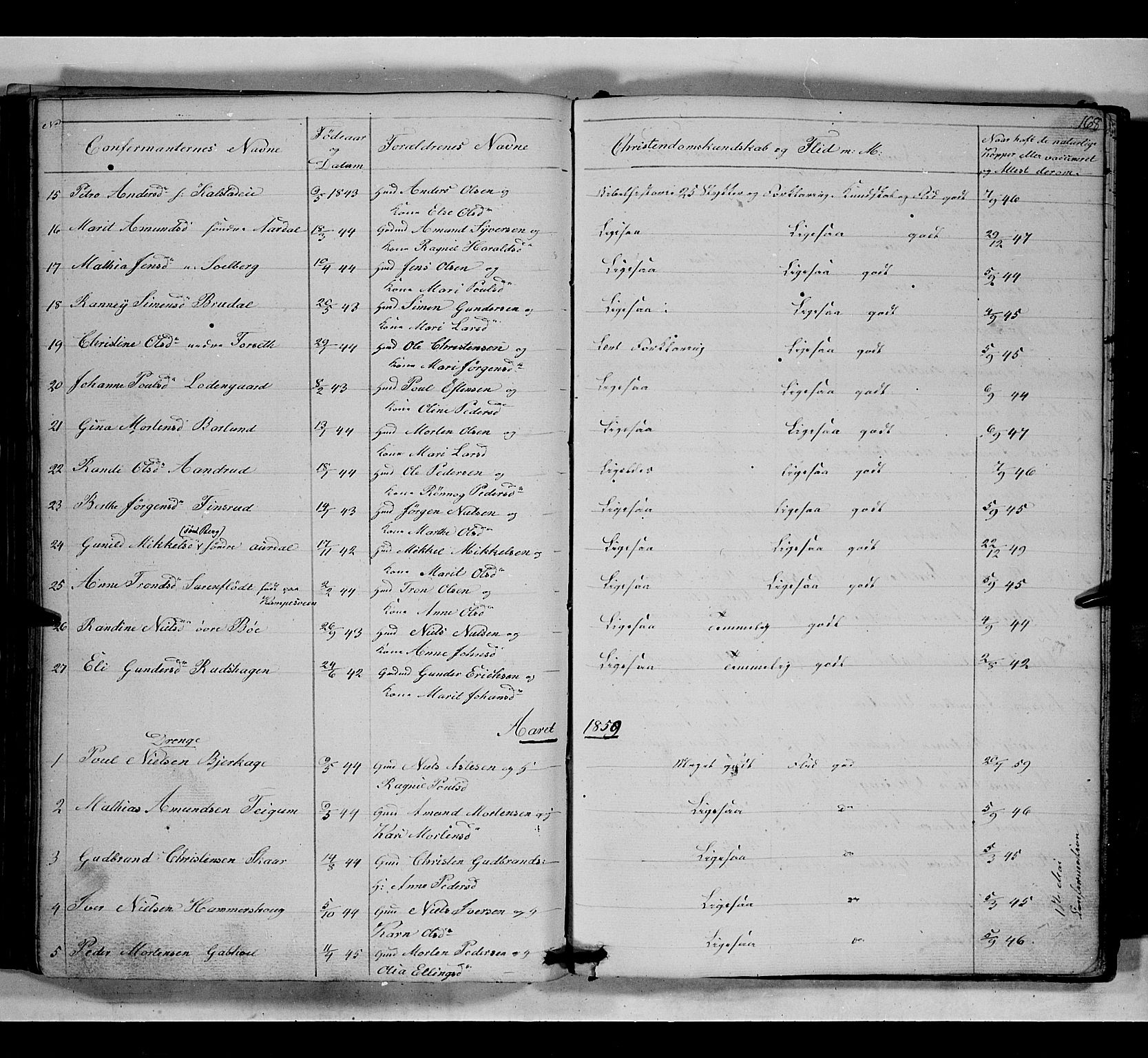 Gausdal prestekontor, AV/SAH-PREST-090/H/Ha/Hab/L0005: Parish register (copy) no. 5, 1846-1867, p. 168