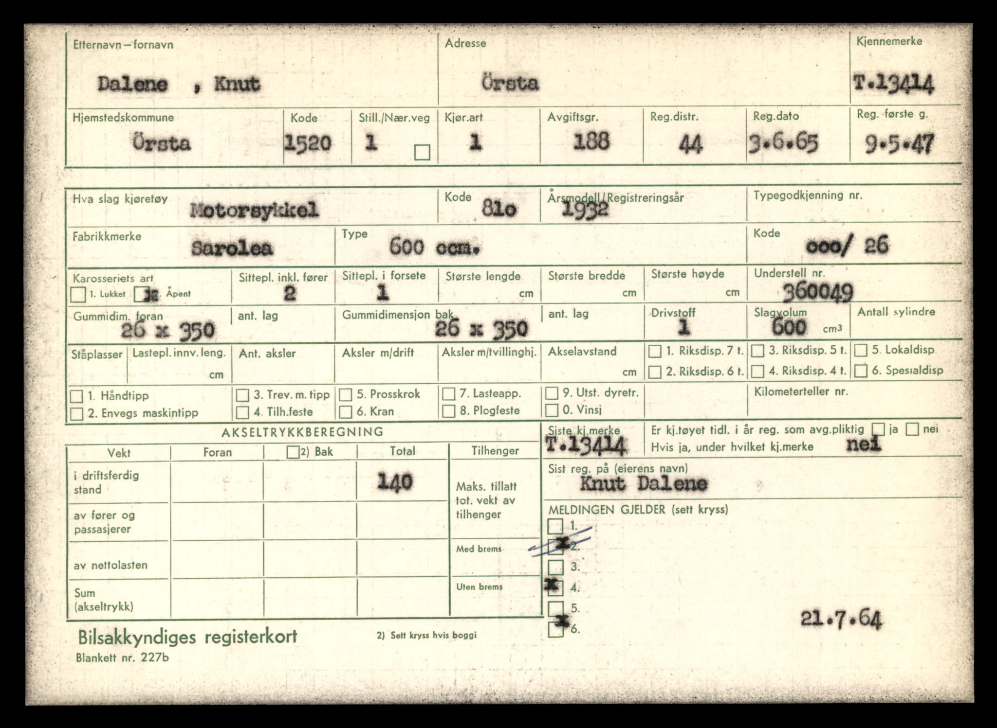 Møre og Romsdal vegkontor - Ålesund trafikkstasjon, AV/SAT-A-4099/F/Fe/L0039: Registreringskort for kjøretøy T 13361 - T 13530, 1927-1998, p. 919