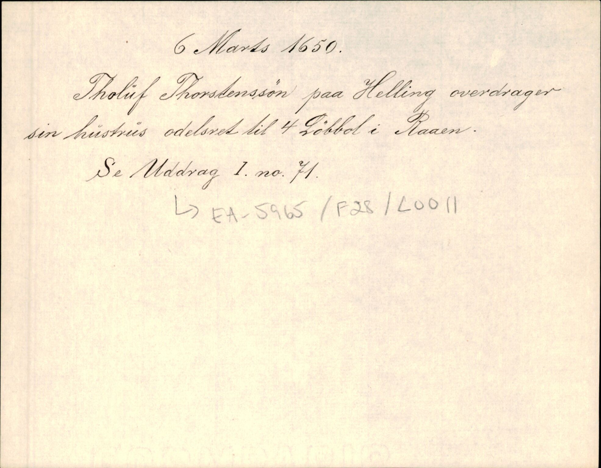 Riksarkivets diplomsamling, AV/RA-EA-5965/F35/F35d/L0004: Innlånte diplomer, seddelregister, 1643-1660, p. 227