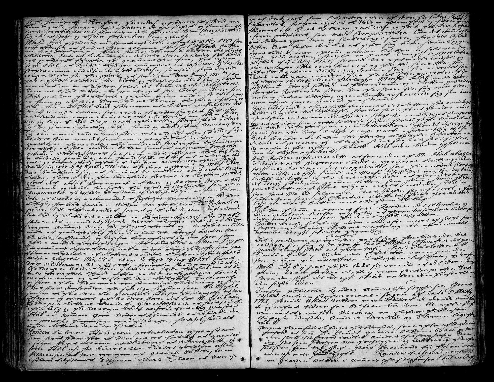 Follo sorenskriveri, SAO/A-10274/F/Fb/Fba/L0034: Tingbok, 1725-1729, p. 114b-115a