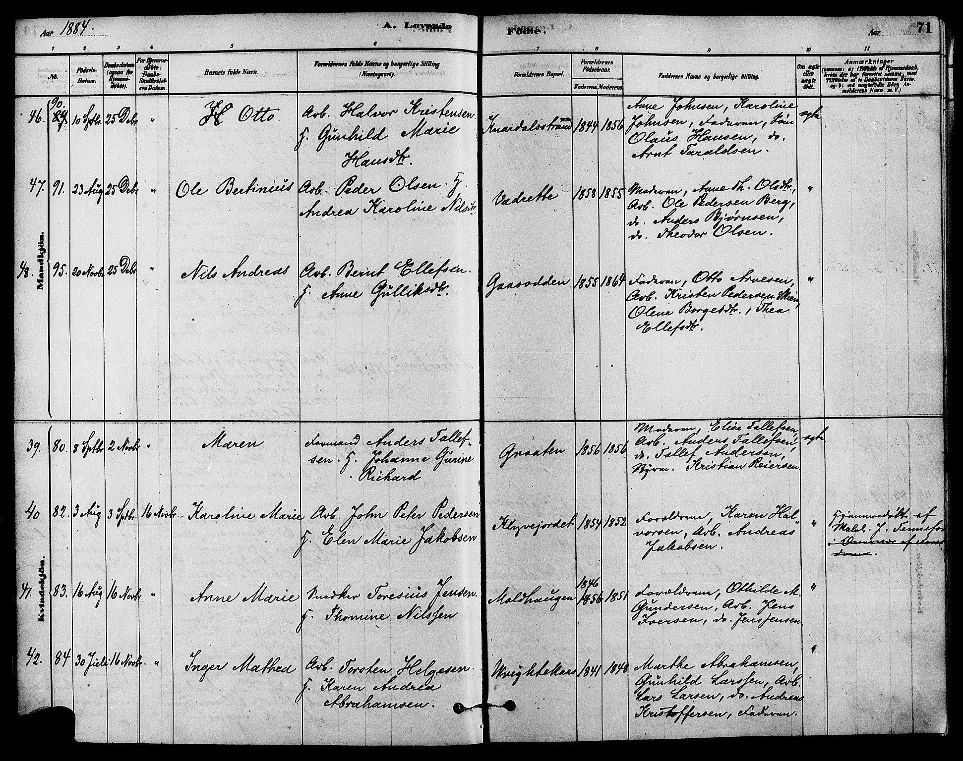 Solum kirkebøker, AV/SAKO-A-306/F/Fa/L0009: Parish register (official) no. I 9, 1877-1887, p. 71