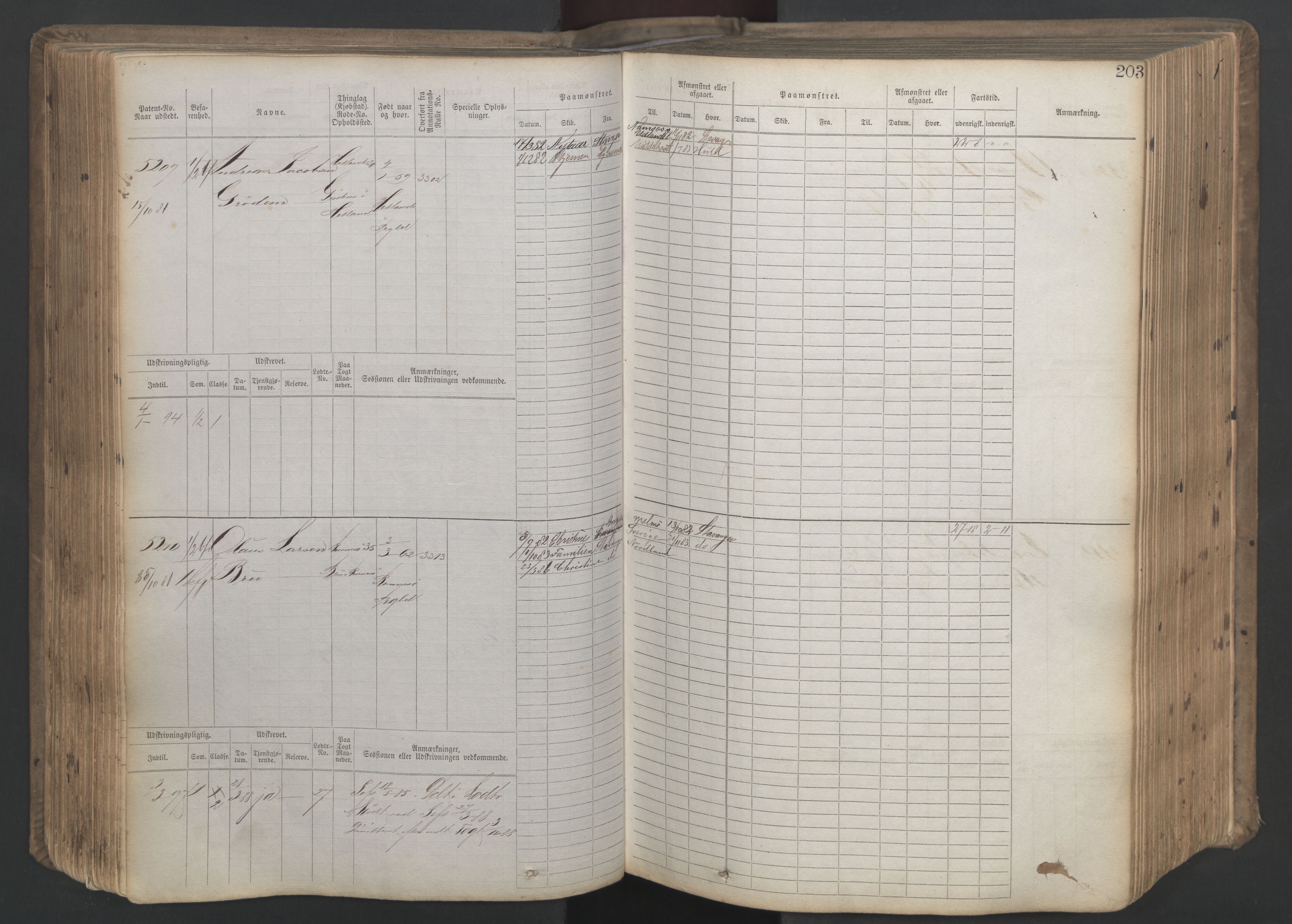 Stavanger sjømannskontor, AV/SAST-A-102006/F/Fb/Fbb/L0020: Sjøfartshovedrulle patnentnr. 4803-6004 (dublett), 1879, p. 208