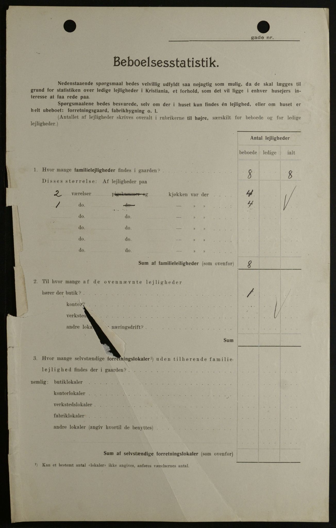 OBA, Municipal Census 1908 for Kristiania, 1908, p. 95409