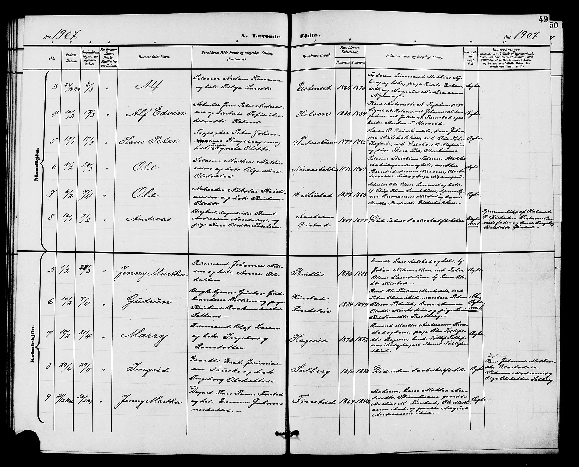 Vardal prestekontor, AV/SAH-PREST-100/H/Ha/Hab/L0011: Parish register (copy) no. 11, 1899-1913, p. 49