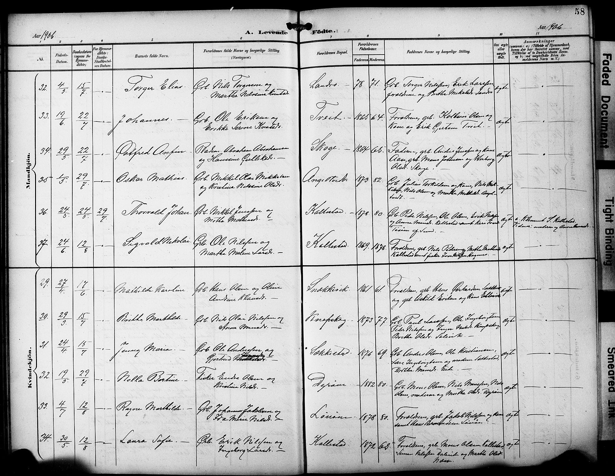 Fjell sokneprestembete, AV/SAB-A-75301/H/Hab: Parish register (copy) no. A 5, 1899-1918, p. 58