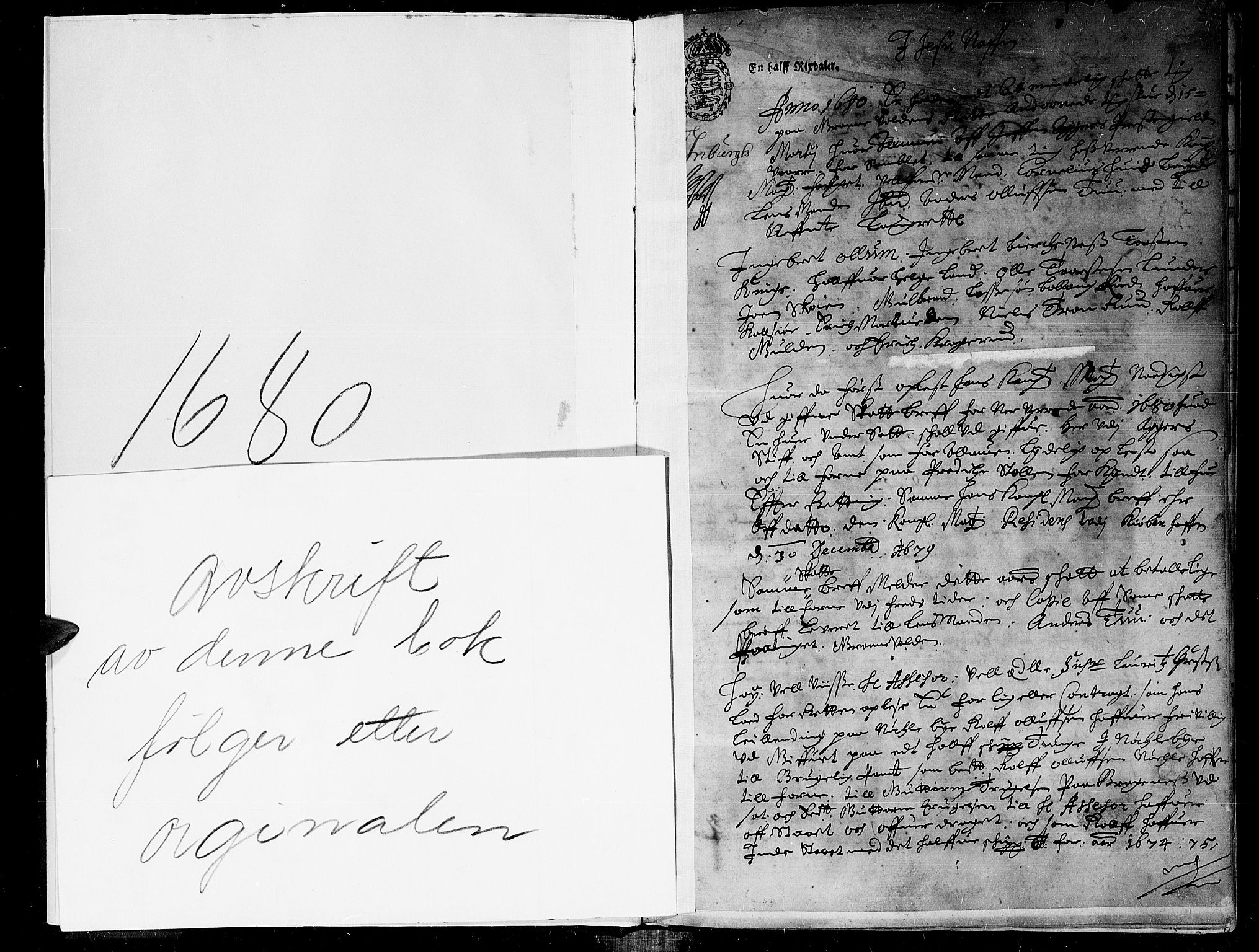 Hadeland, Land og Valdres sorenskriveri, AV/SAH-TING-028/G/Gb/L0020: Tingbok, 1680, p. 0b-1a