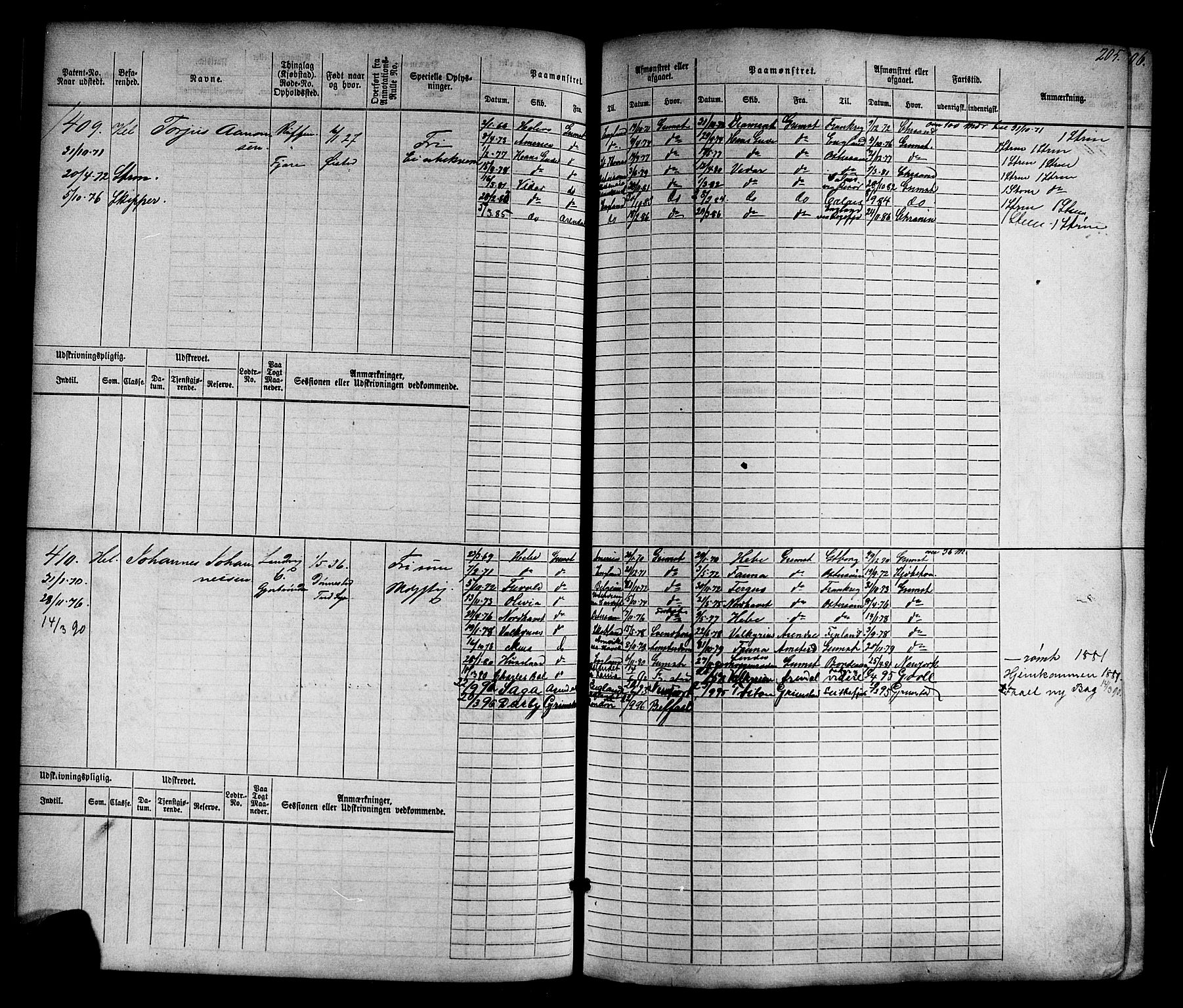 Grimstad mønstringskrets, AV/SAK-2031-0013/F/Fb/L0009: Hovedrulle nr 1-768, V-22, 1868-1870, p. 213