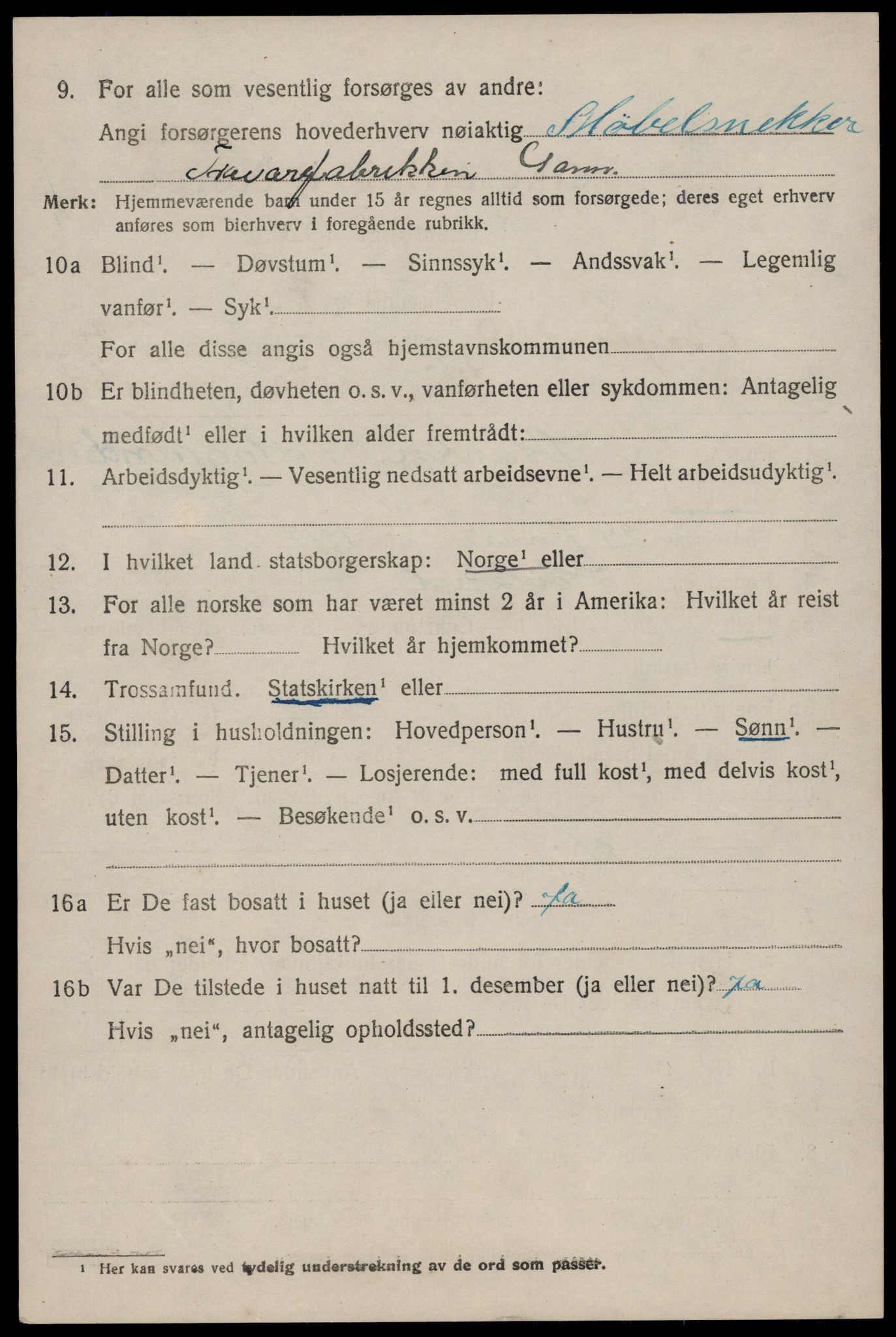 SAST, 1920 census for Høyland, 1920, p. 9799