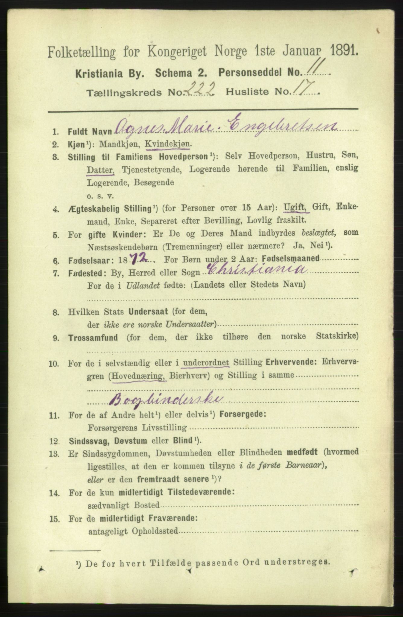 RA, 1891 census for 0301 Kristiania, 1891, p. 133723