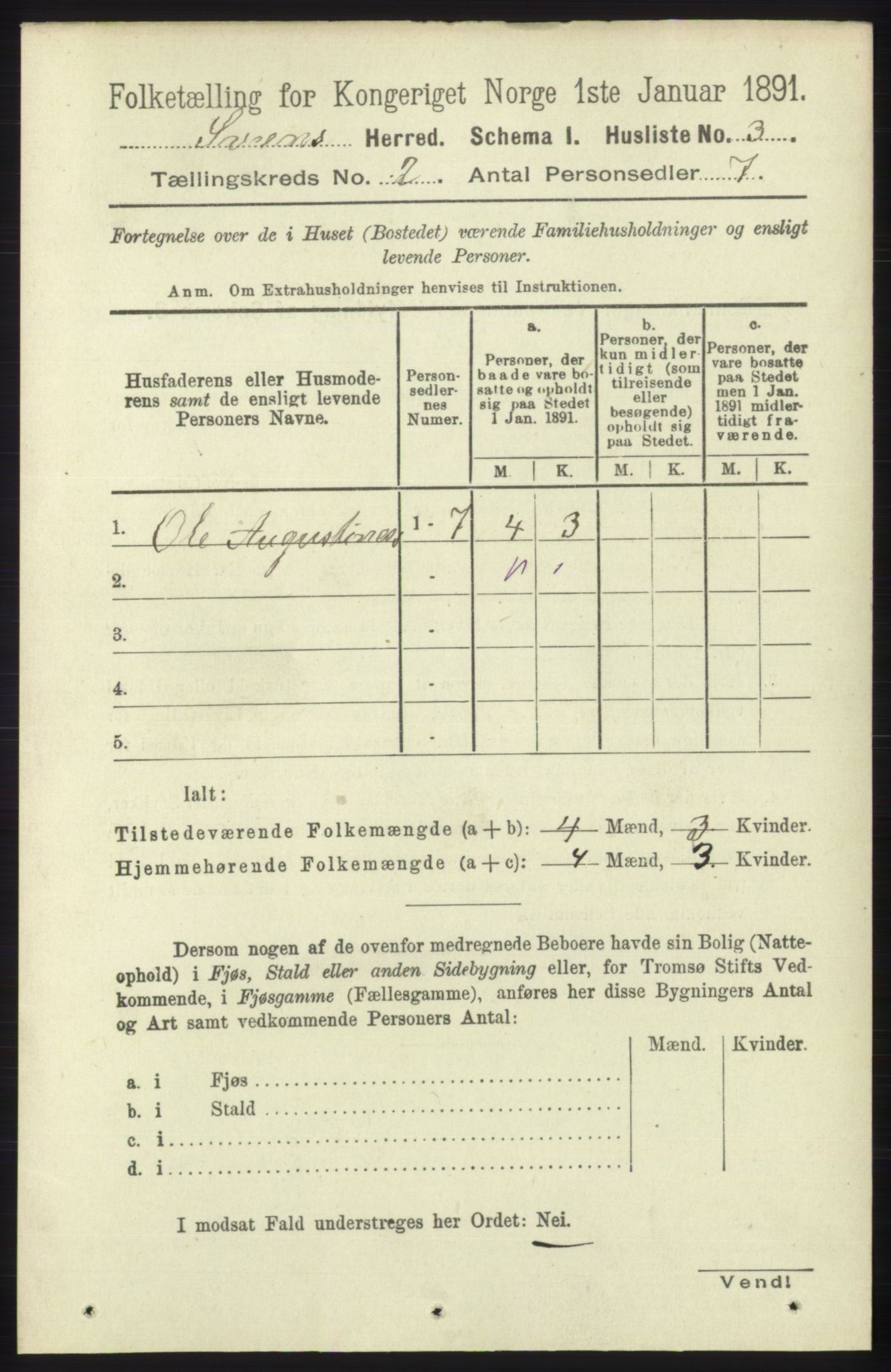 RA, 1891 census for 1216 Sveio, 1891, p. 467
