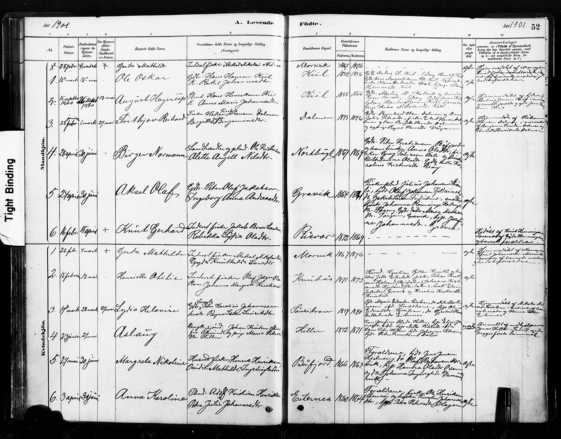 Ministerialprotokoller, klokkerbøker og fødselsregistre - Nord-Trøndelag, SAT/A-1458/789/L0705: Parish register (official) no. 789A01, 1878-1910, p. 52