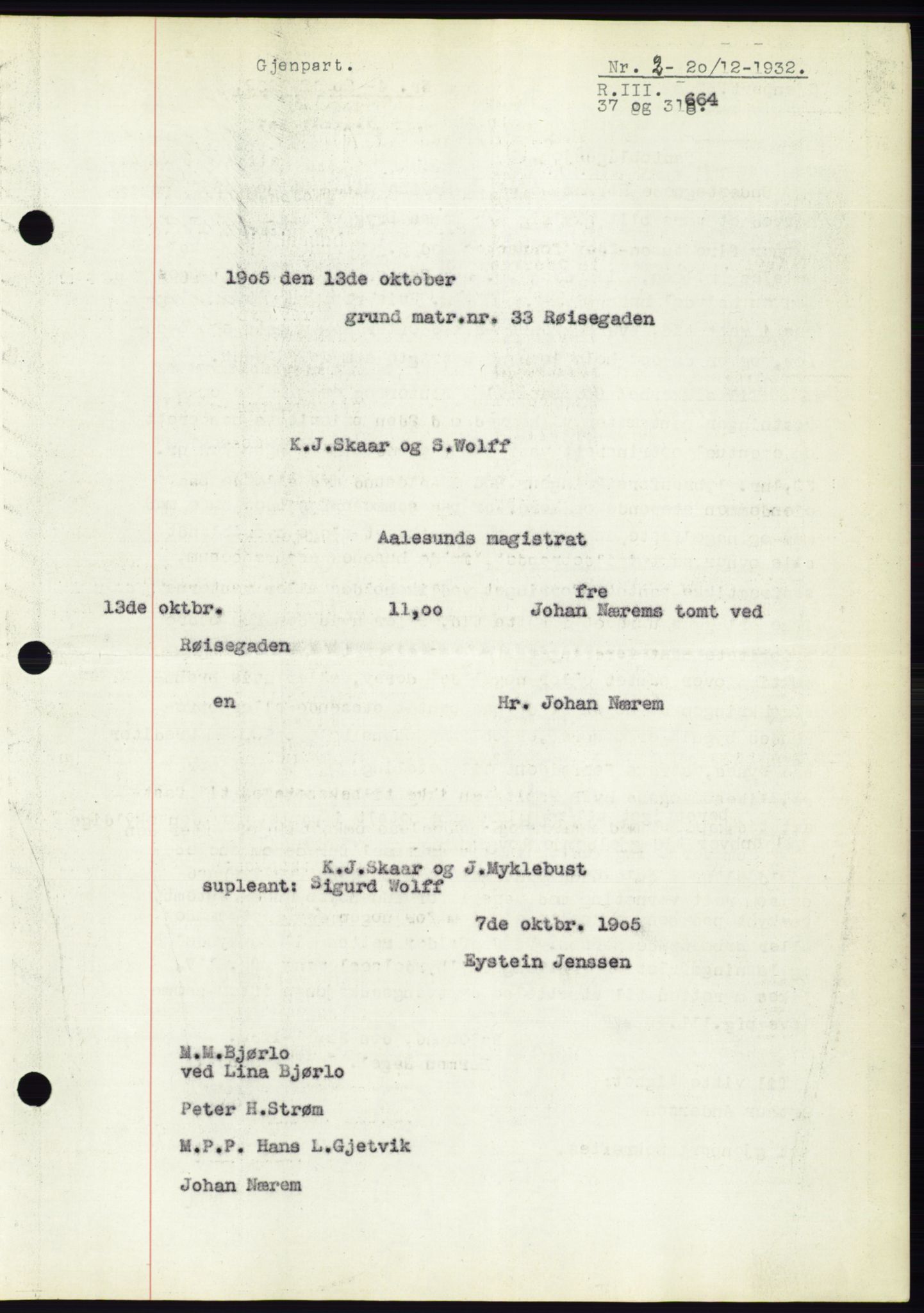 Ålesund byfogd, AV/SAT-A-4384: Mortgage book no. 30, 1932-1933, Deed date: 20.12.1932