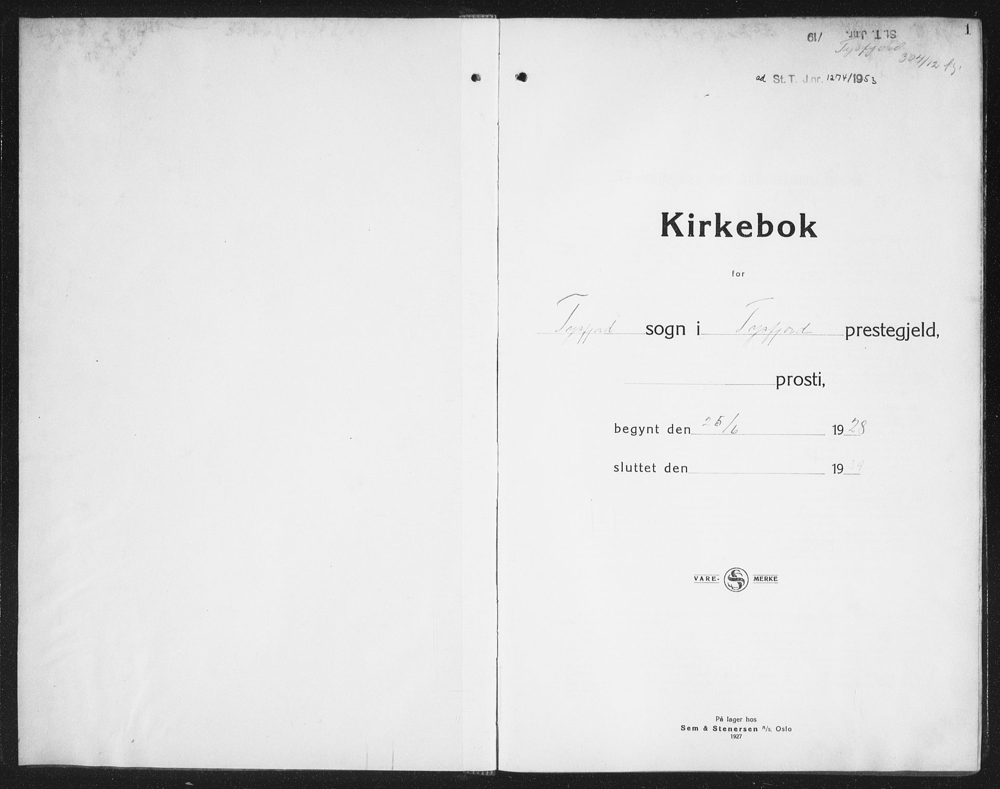 Ministerialprotokoller, klokkerbøker og fødselsregistre - Nordland, SAT/A-1459/861/L0879: Parish register (copy) no. 861C05, 1926-1939, p. 1