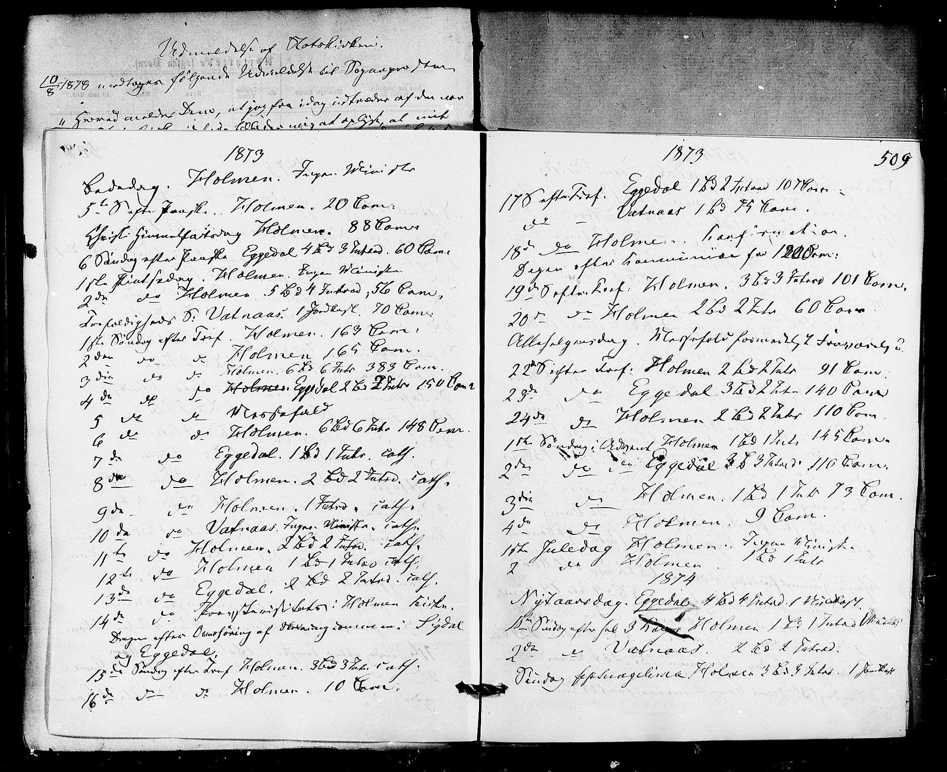 Sigdal kirkebøker, SAKO/A-245/F/Fa/L0010: Parish register (official) no. I 10 /1, 1872-1878, p. 509