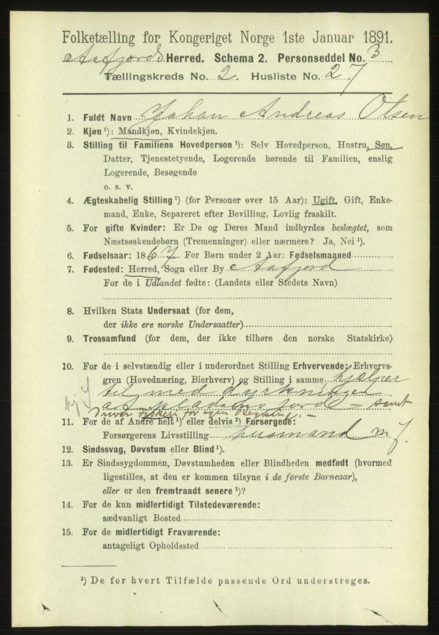 RA, 1891 census for 1630 Åfjord, 1891, p. 546