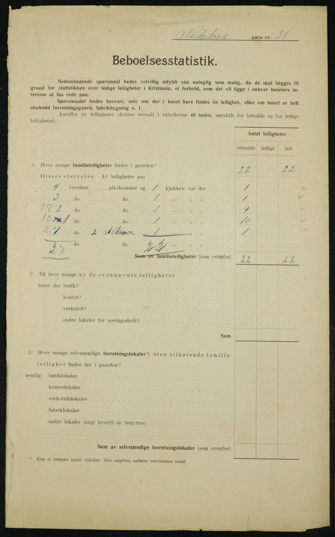 OBA, Municipal Census 1910 for Kristiania, 1910, p. 70535