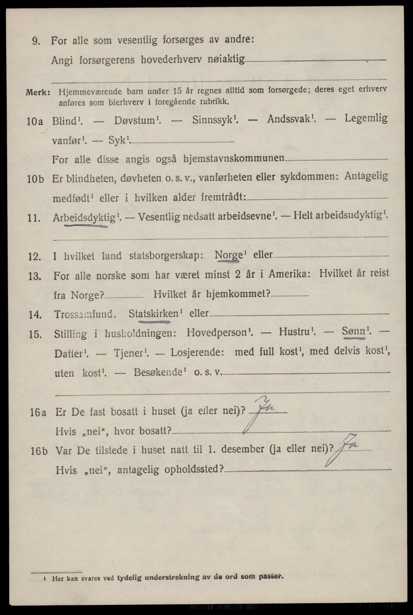 SAST, 1920 census for Tysvær, 1920, p. 1155