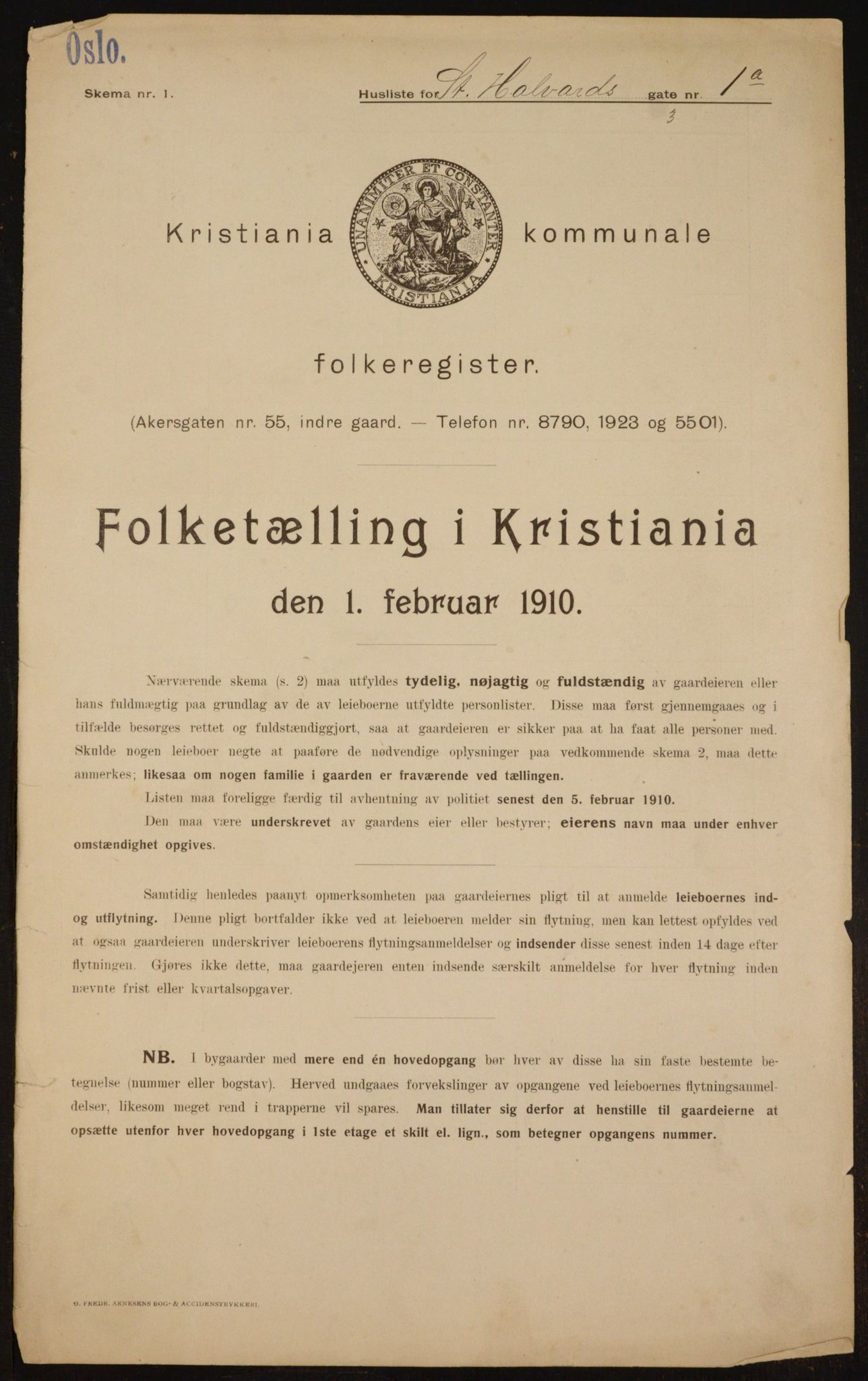 OBA, Municipal Census 1910 for Kristiania, 1910, p. 83578